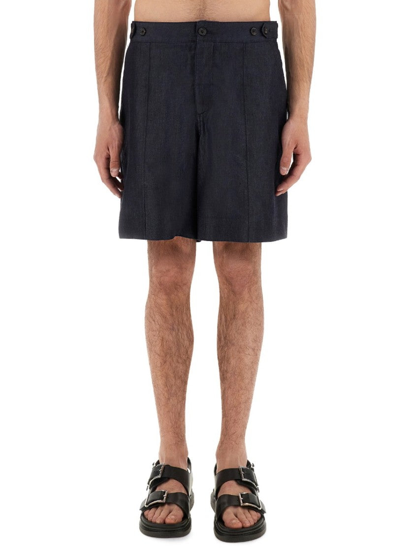Tailored Mid-Thigh Denim Shorts With Clean Finish