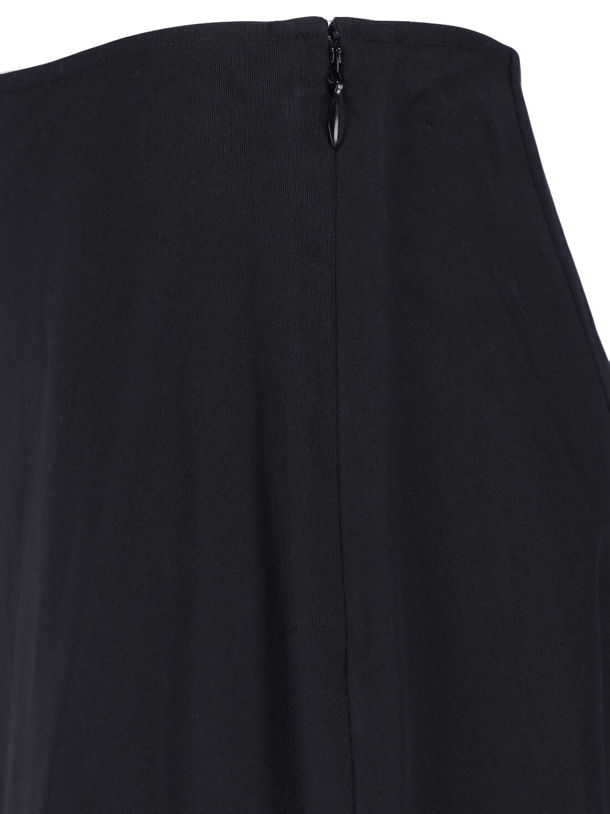 Black A-Line Wrap-Style Skirt
