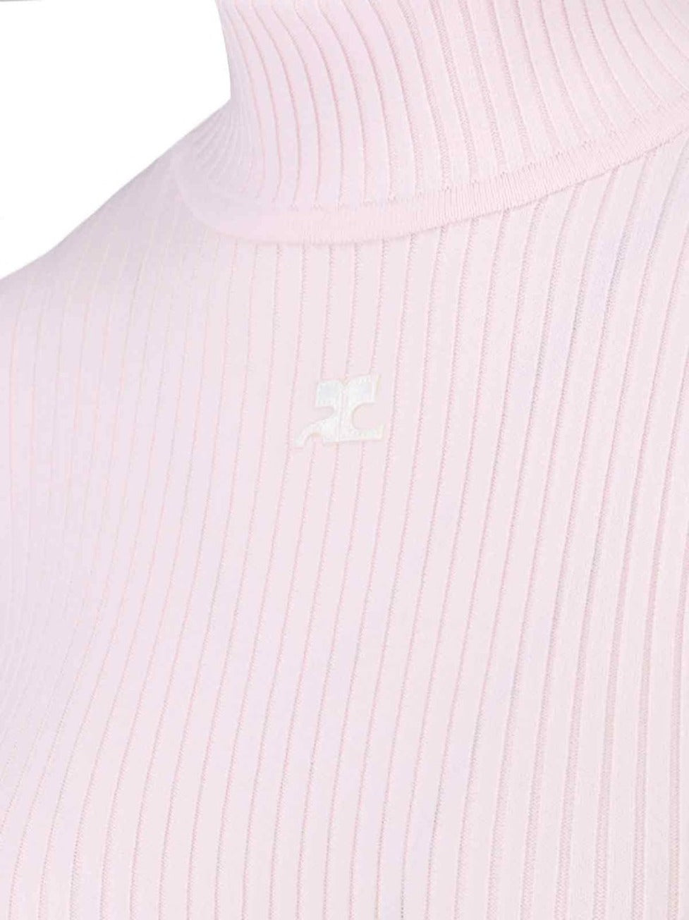 Logo Turtleneck, In Pink Viscose Blend