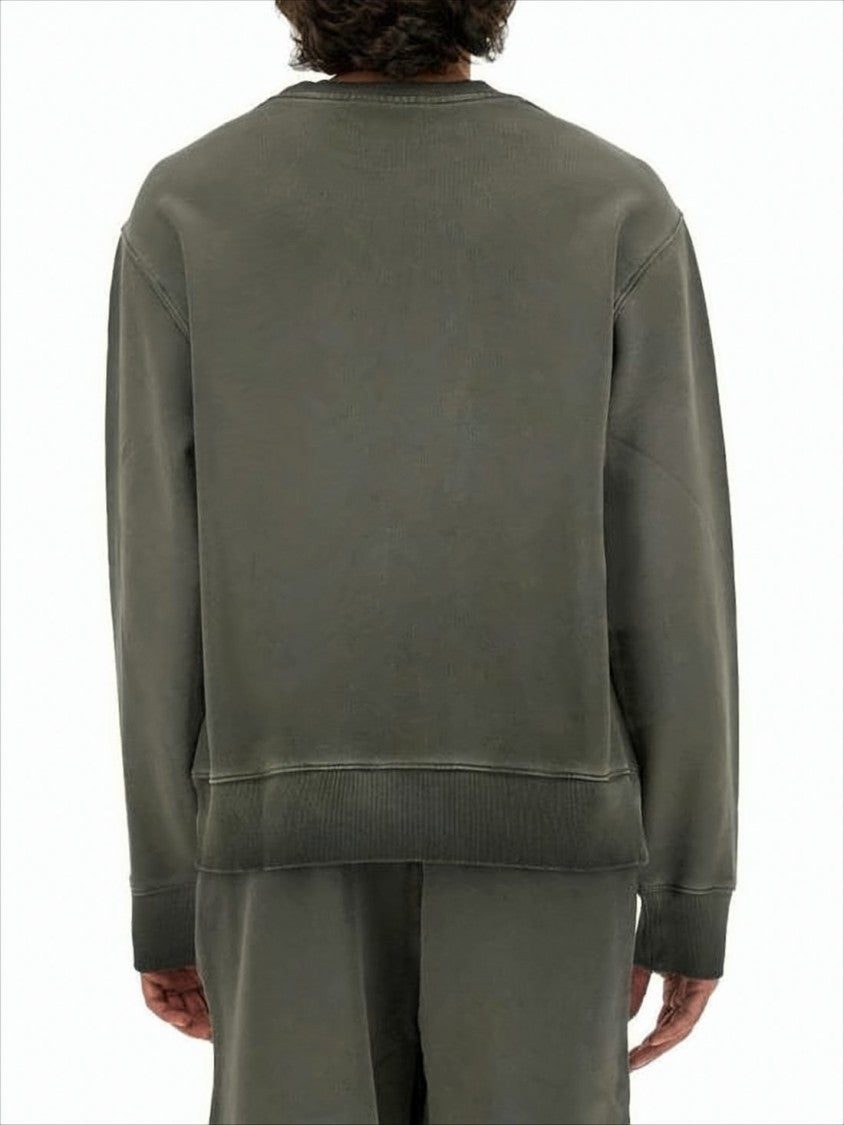 Relaxed Fit Grey Long-Sleeve T-Shirt With Ribbed Cuffs
