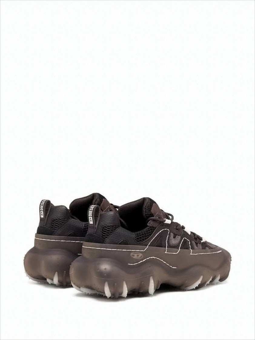 Futuristic Chunky Sole Black Sneakers