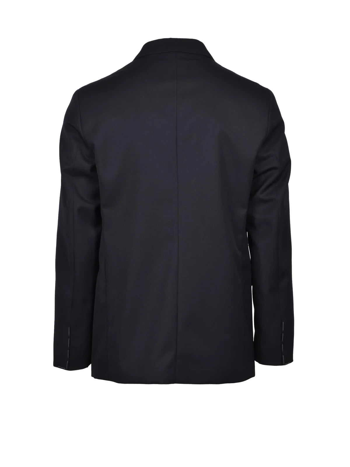 Black Virgin Wool Men Double-Breasted Suit