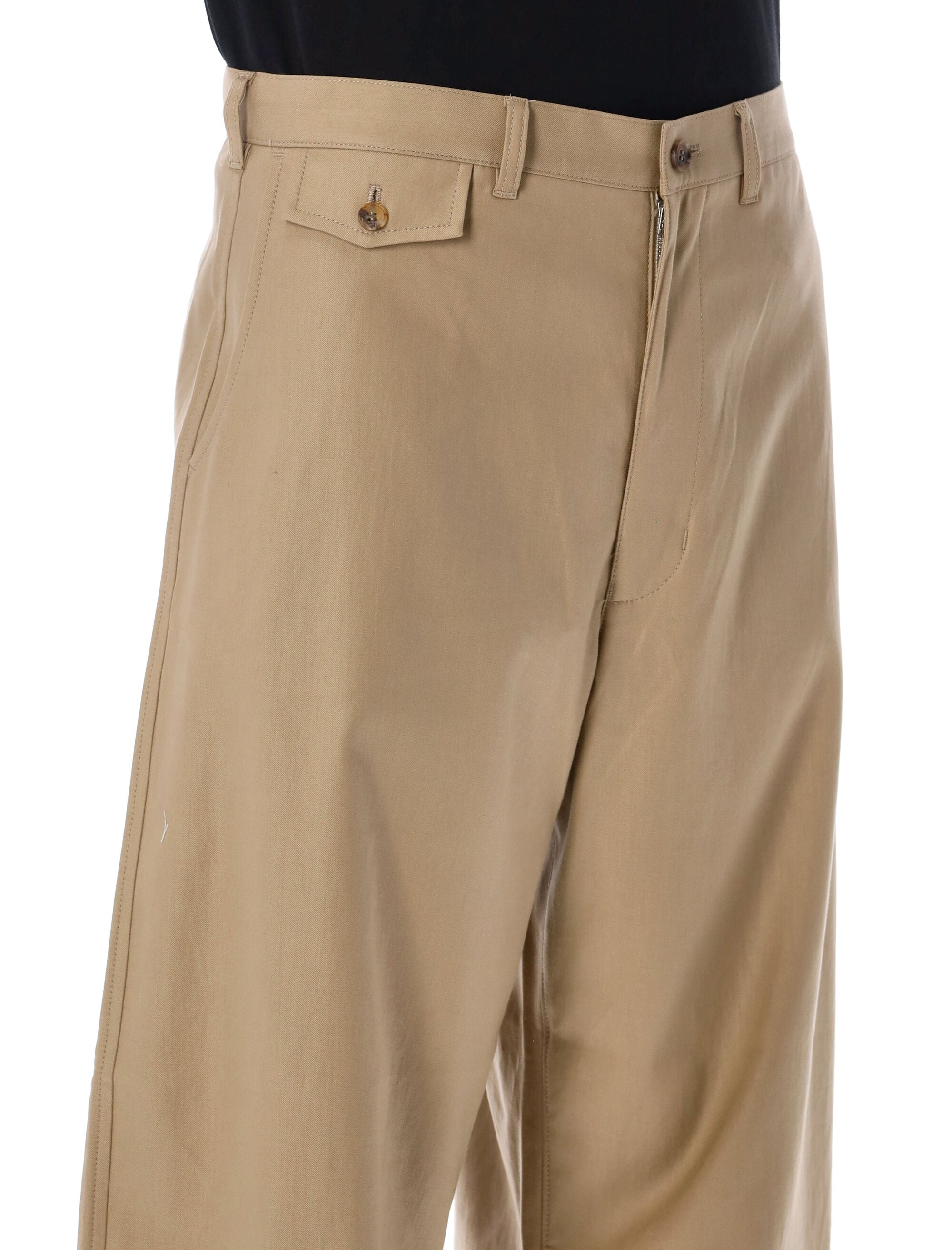 Wide-Leg Cotton Trousers