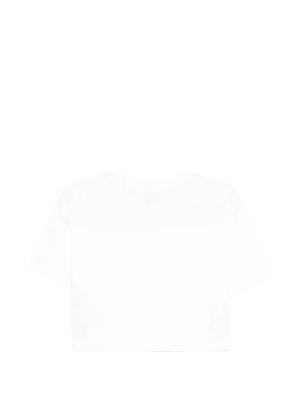 Cropped White T-Shirt with Playful Graphic Accents
