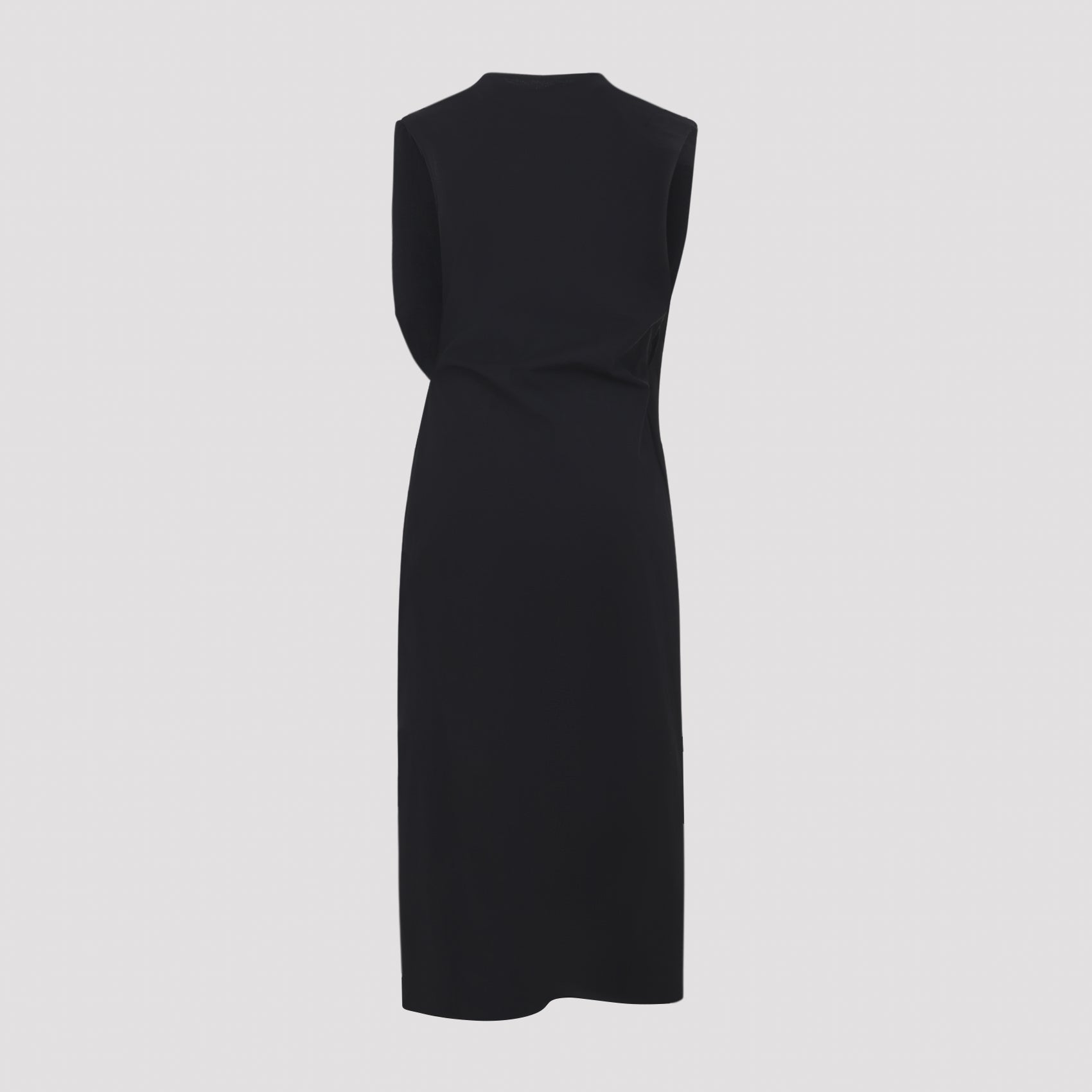 Sleeveless Midi Dress With High Neckline