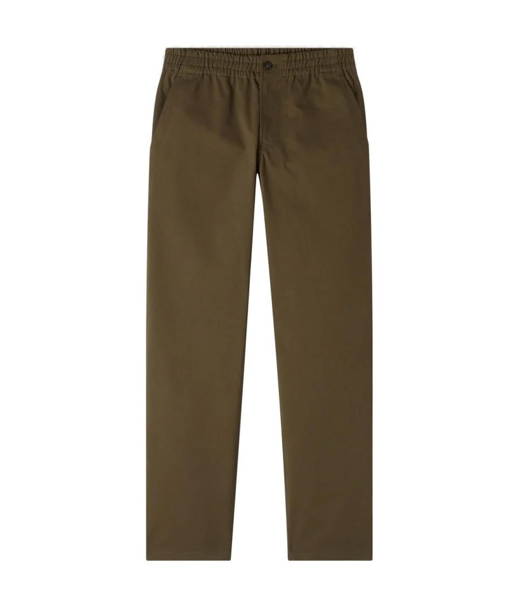 Khaki Workwear Trousers With Adjustable Waist
