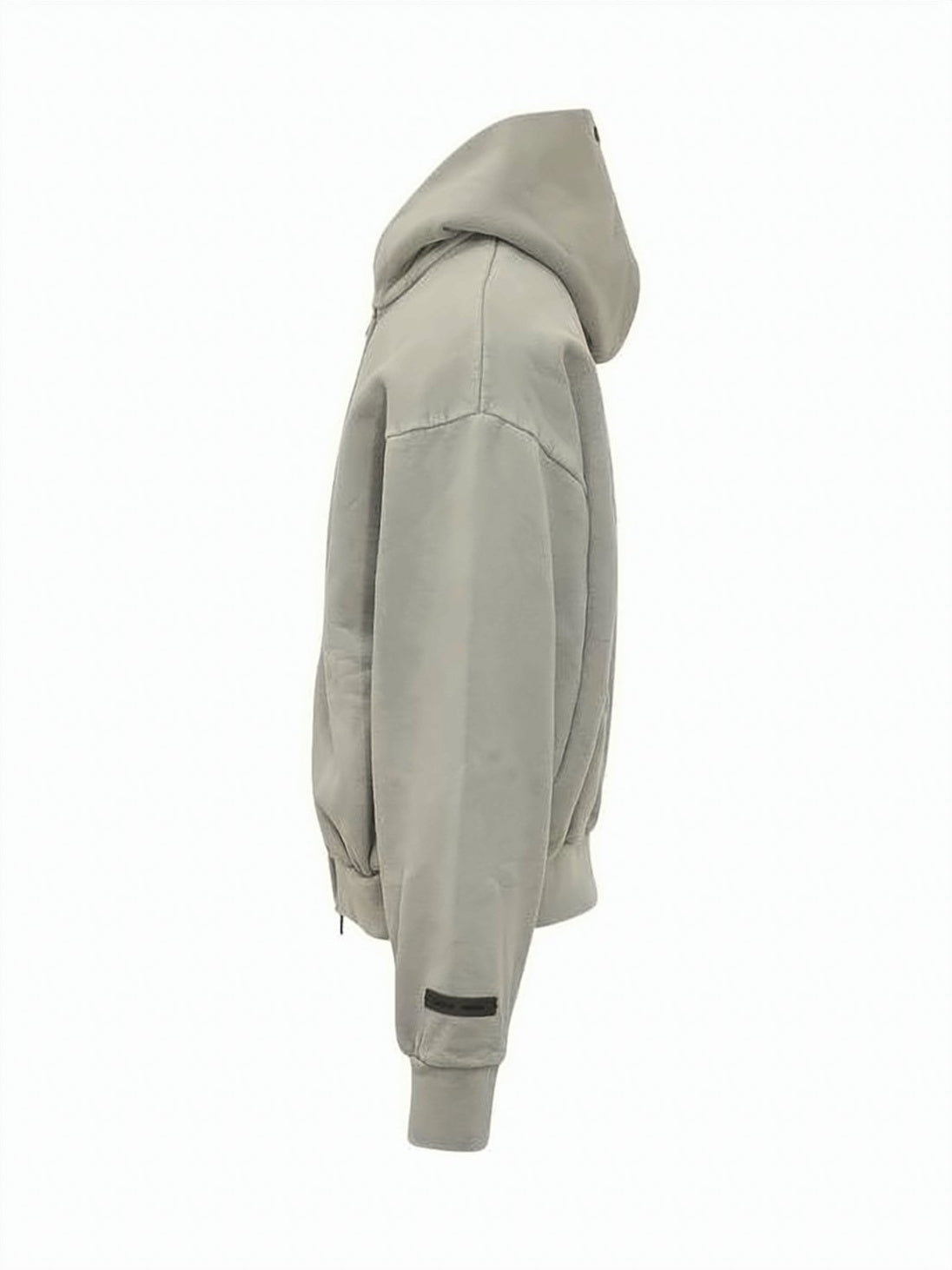Cropped Zip-Up Hoodie with Embroidered Detail