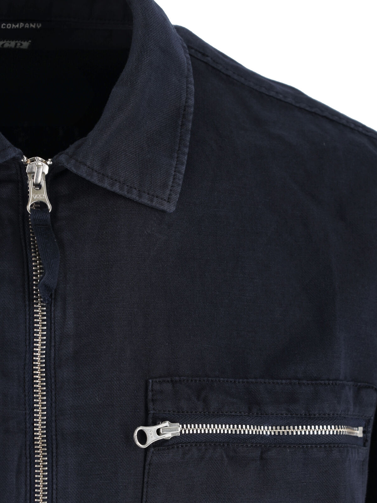 Blue Twill Classic Collar Lens Jacket