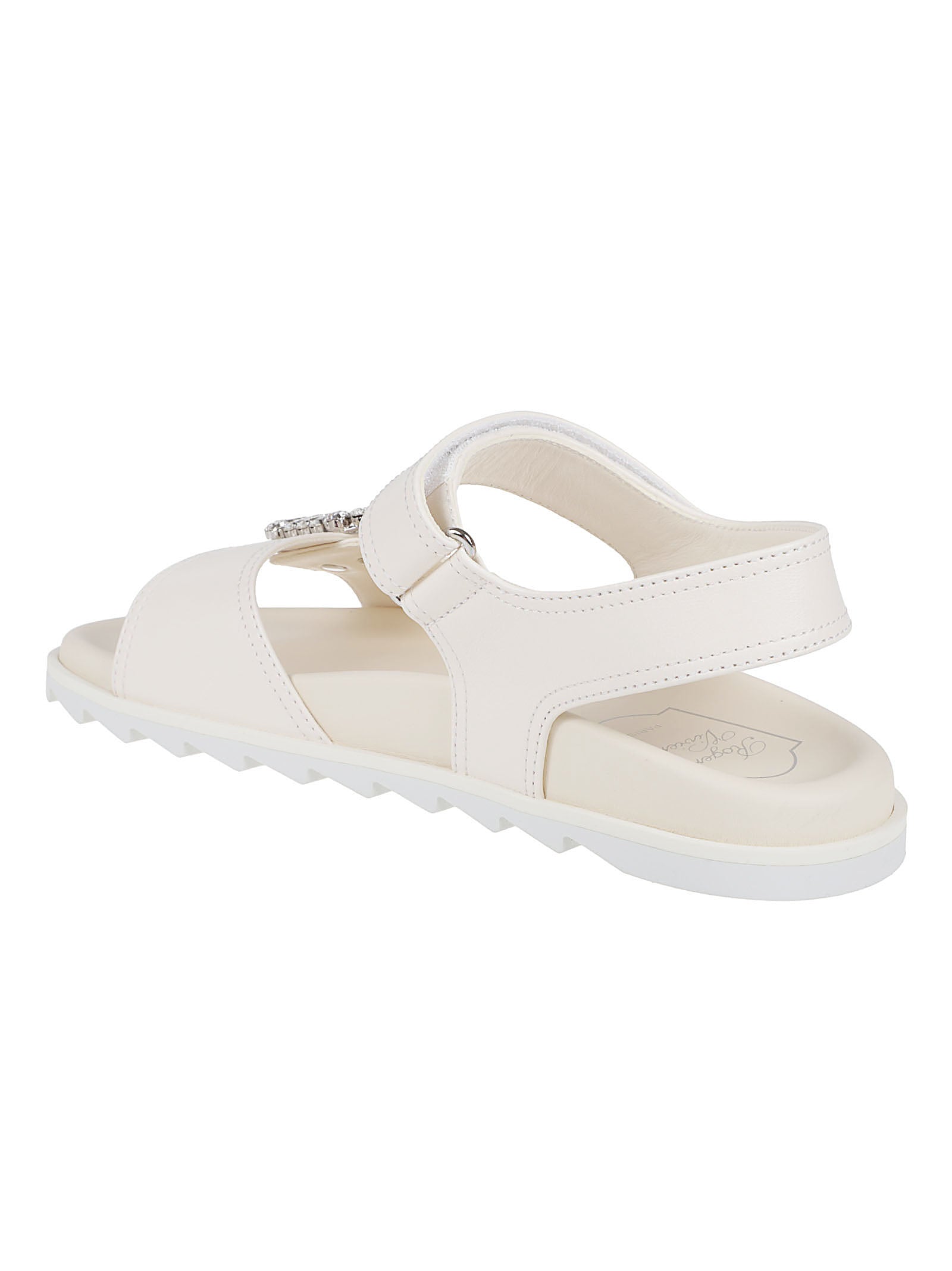 Minimalist Lambskin Sandals with Crystal Embellishment