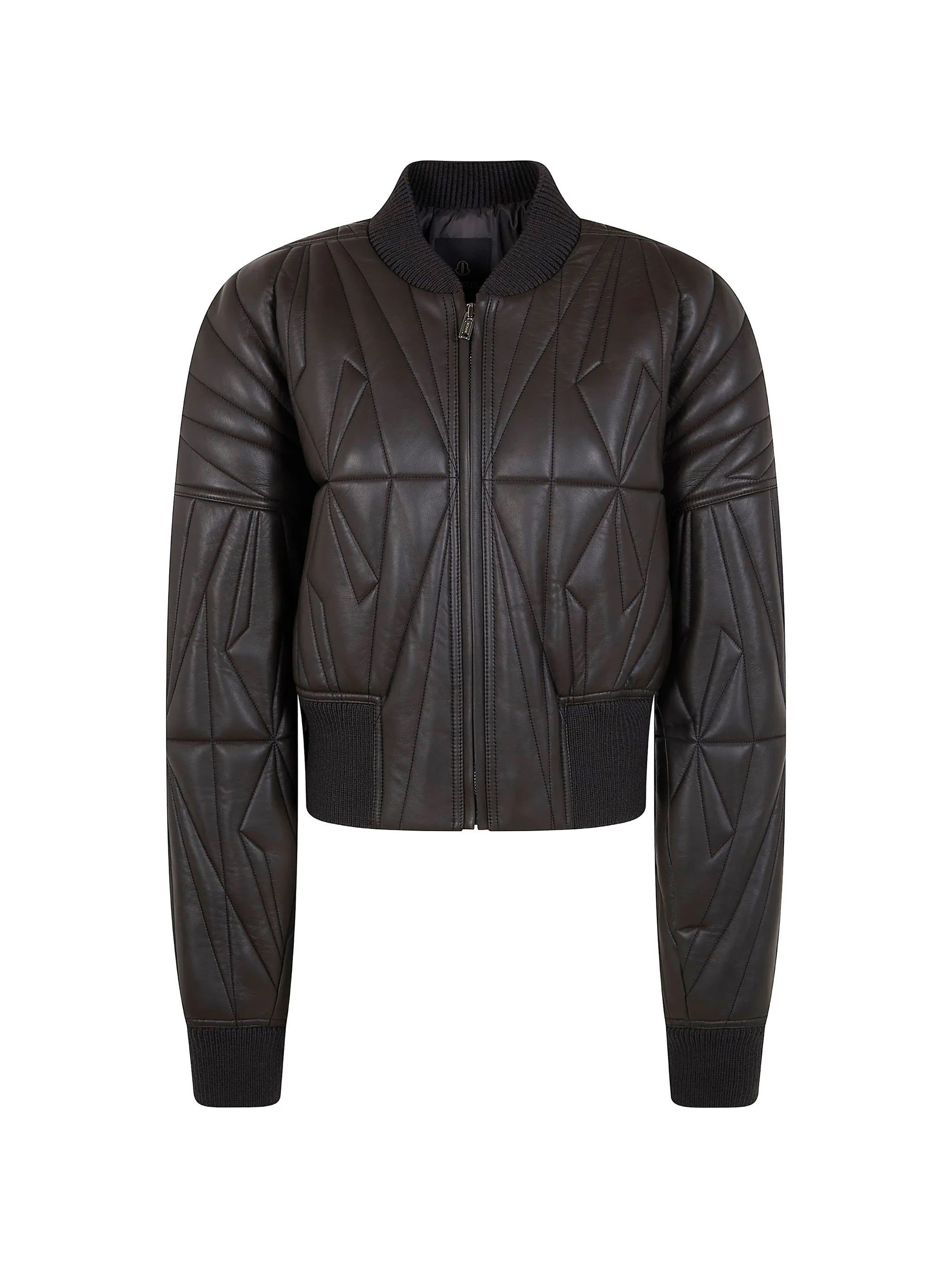 Black Geocamo Quilted Cropped Jacket