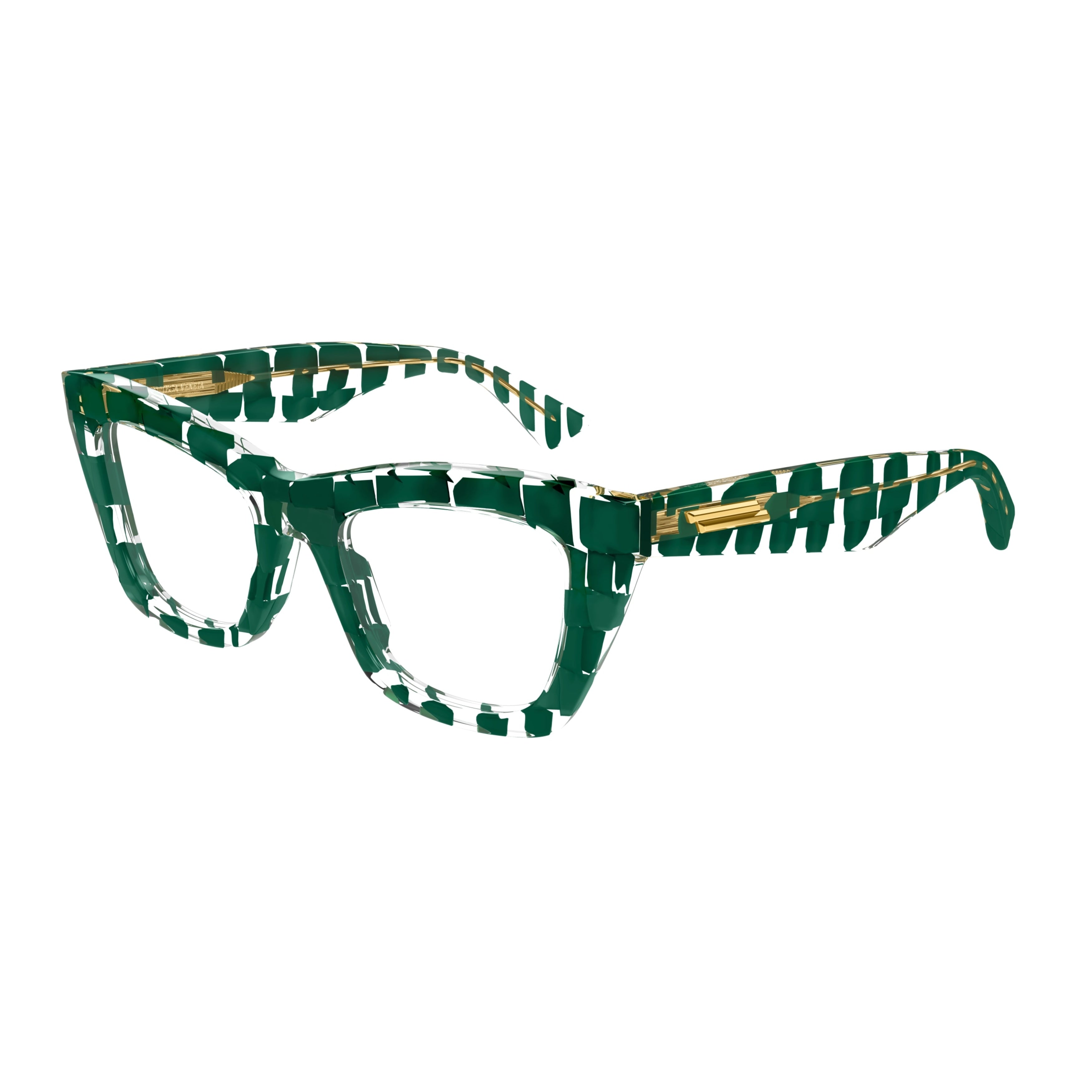 Bv1215o Checkered Eyeglasses with Gold Accents