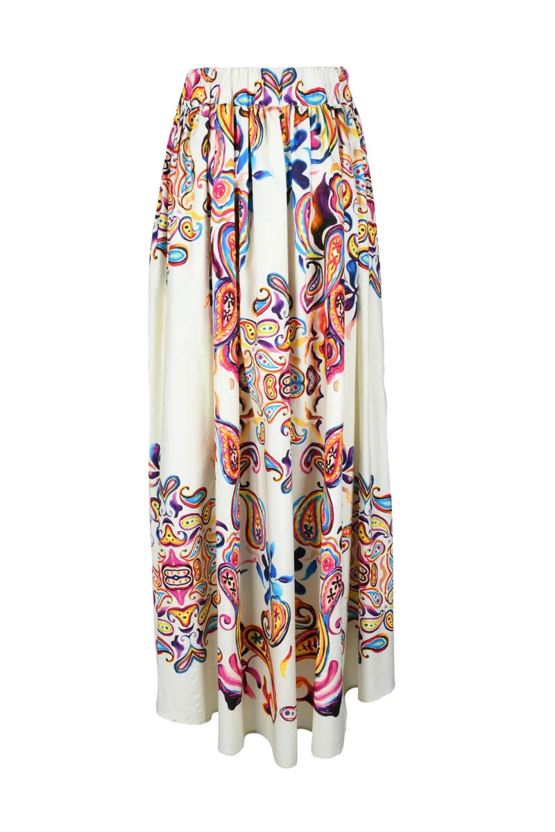Long Cotton Skirt - Multicolor