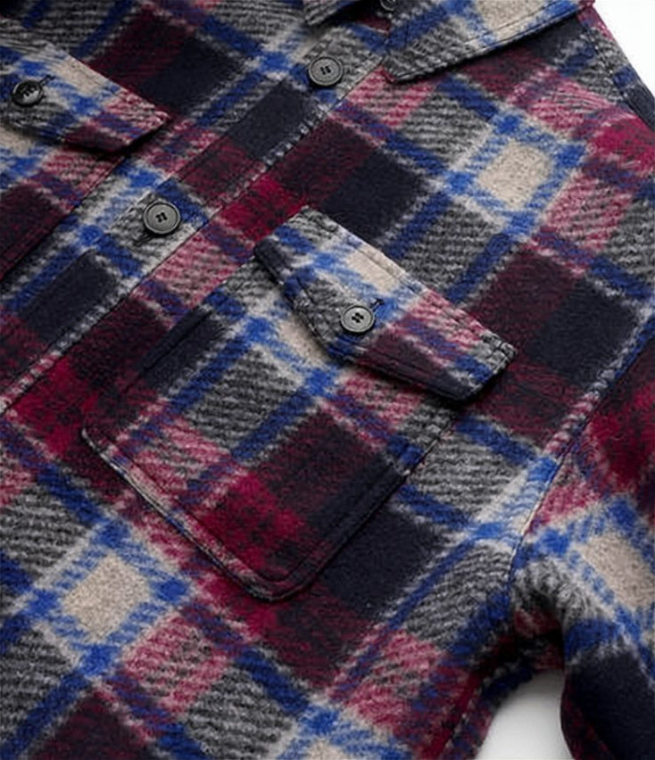 Plaid Casual Jacket with Button-Up Front