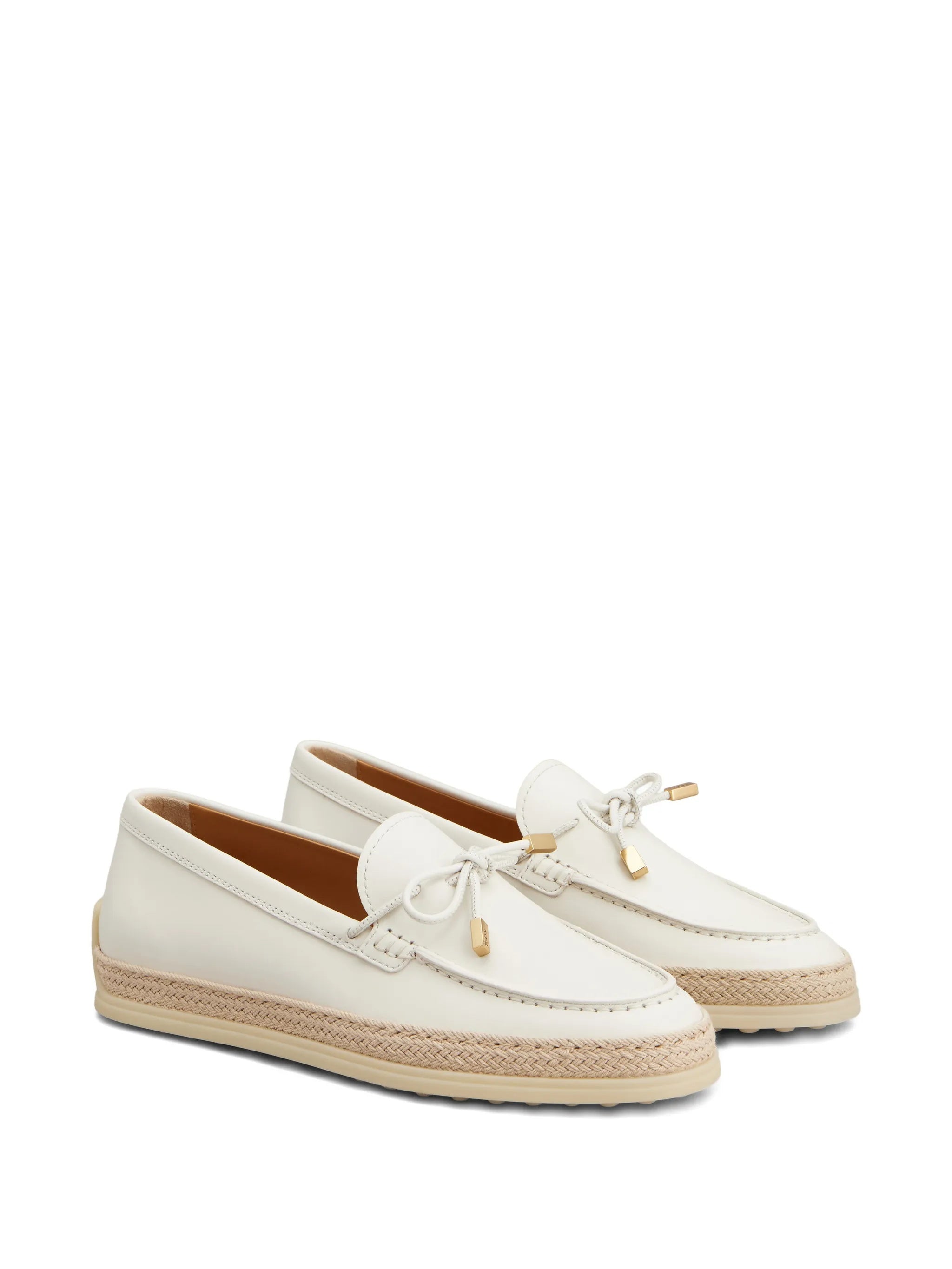 White Calzature Slip-On Decorative Bow Loafers
