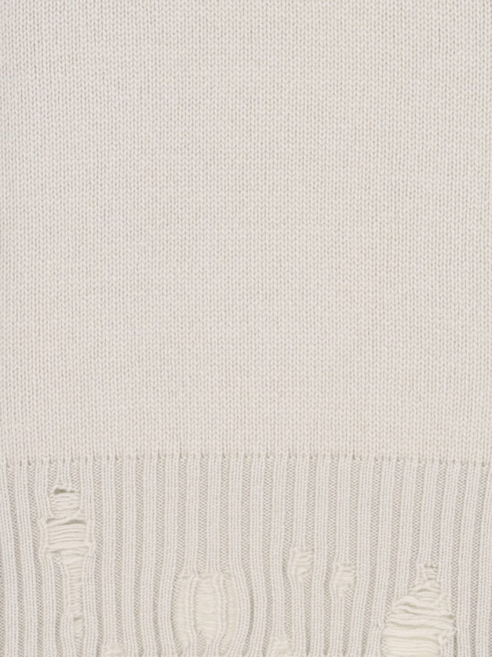 Destroyed Details Sweater In Grey Cashmere