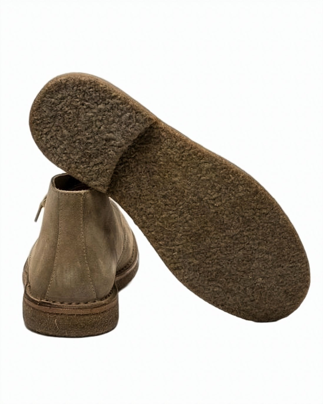 Suede Ankle-High Loafers with Rounded Toe and Minimal Stitching