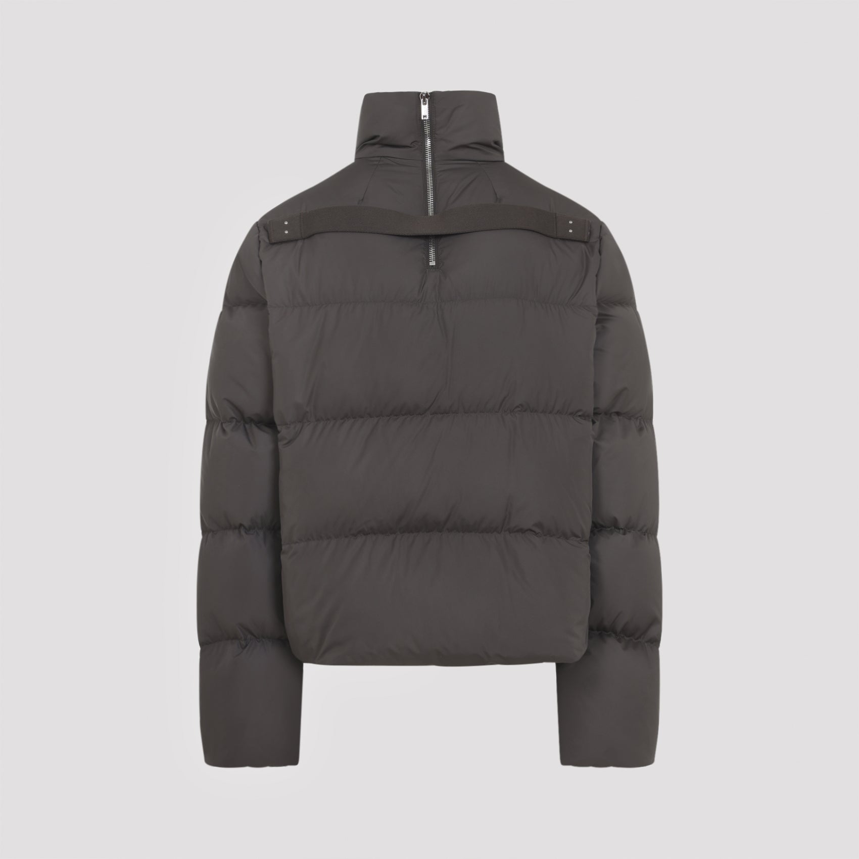 Oversized Grey Down-Filled Cyclopic Jacket With High Collar