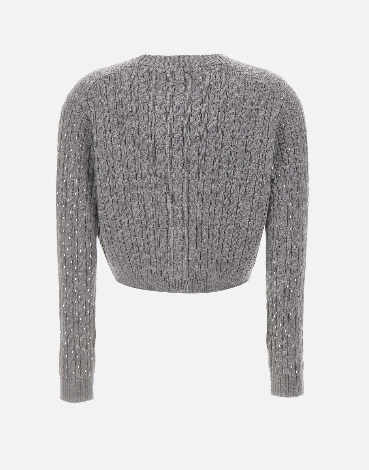 Classic Cable Knit Cardigan With V-Neckline