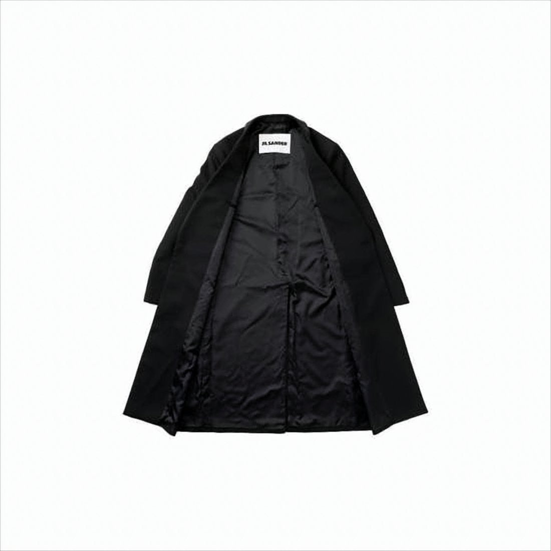 Minimalist Black Wool Tailored Coat