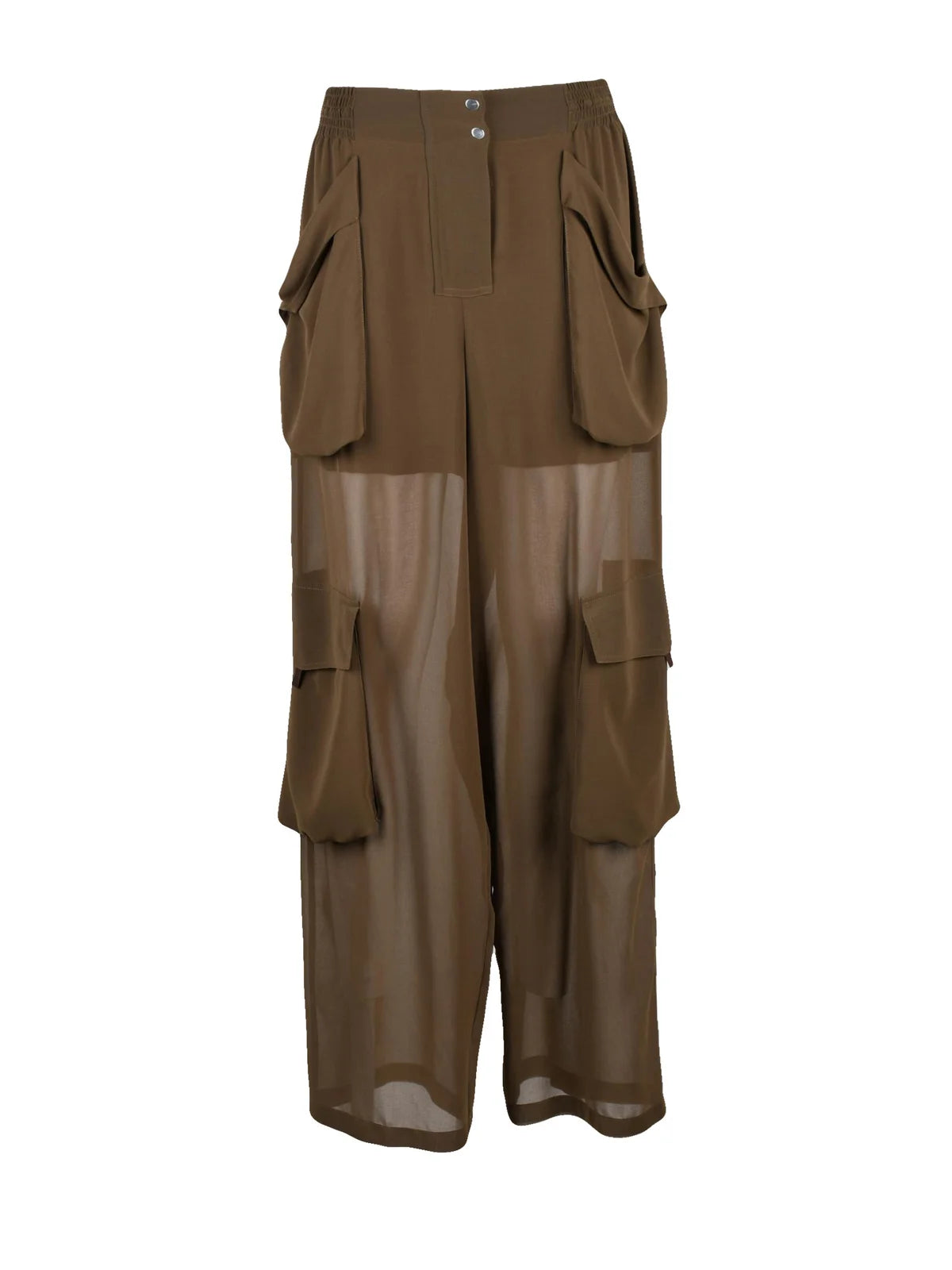 Pinko Sottocasa Voile Trousers - Olive Green