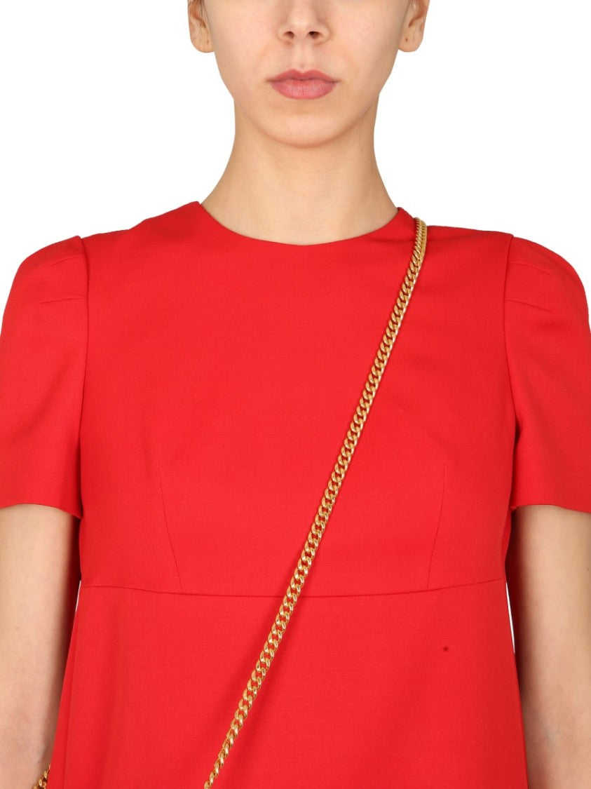 A-Line Dress With Pleated Cape Detail