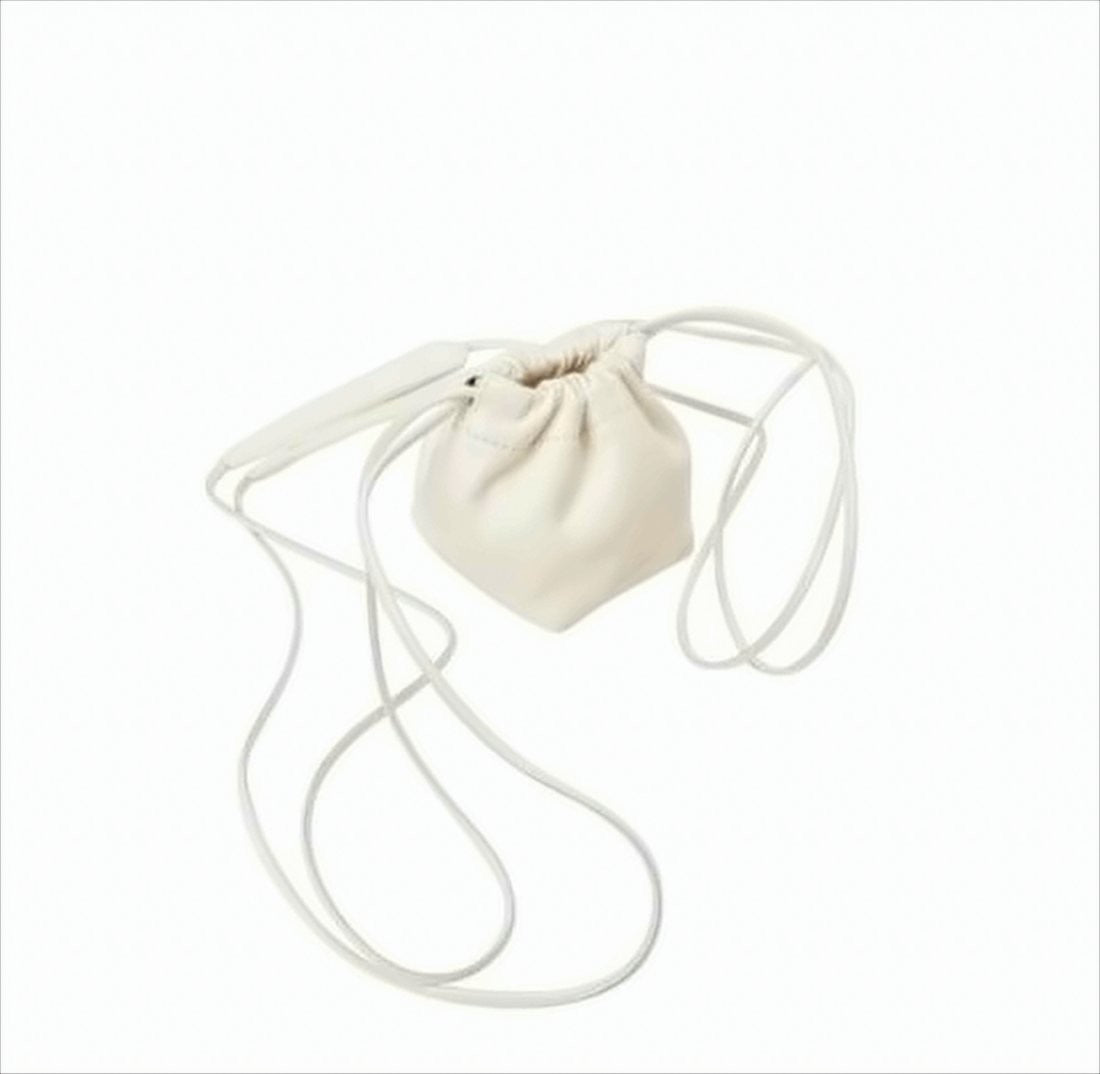 Pouch-Style White Shoulder Bag