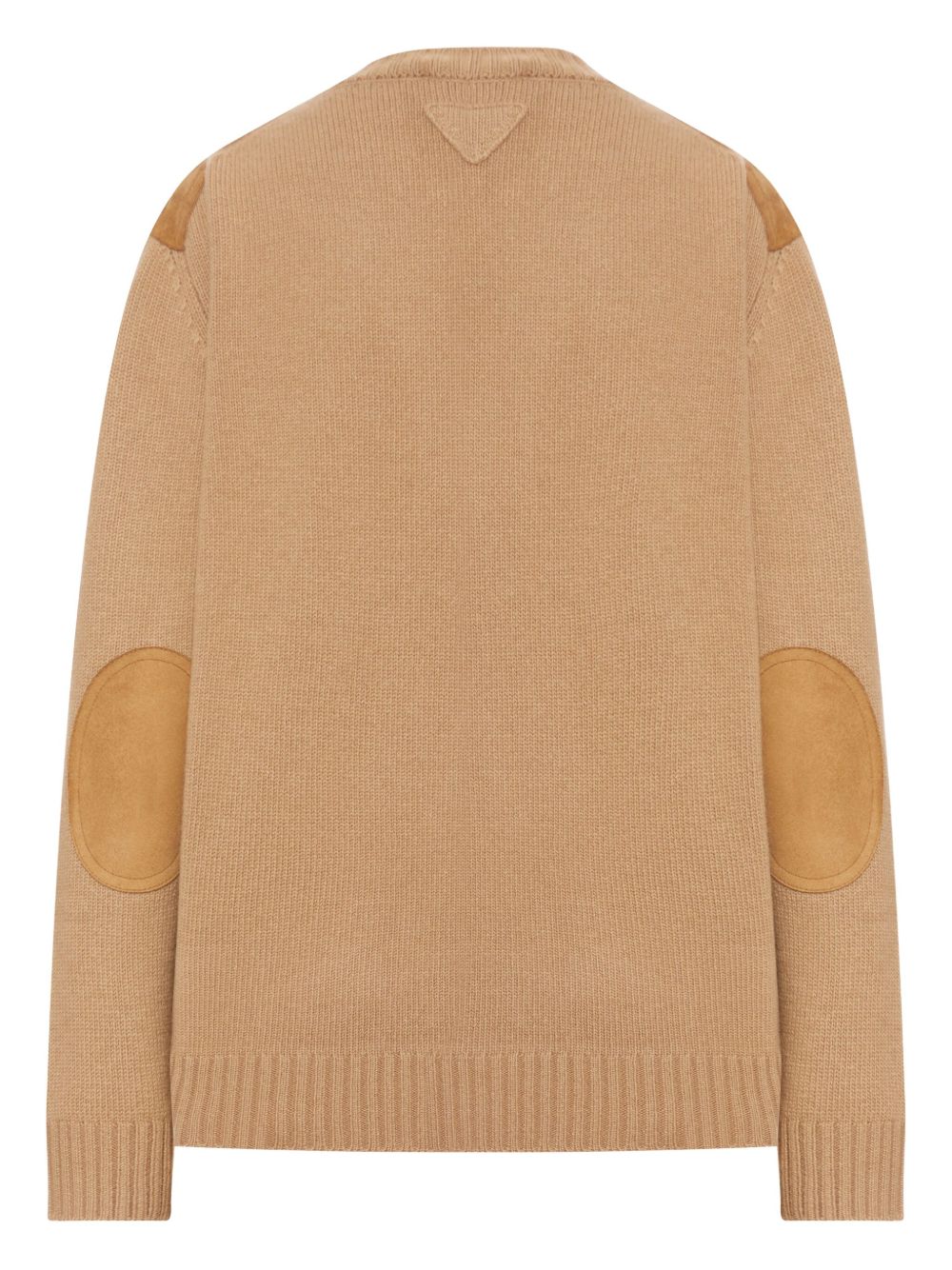 V-Neck Sweater With Suede Panels And Knit Accents