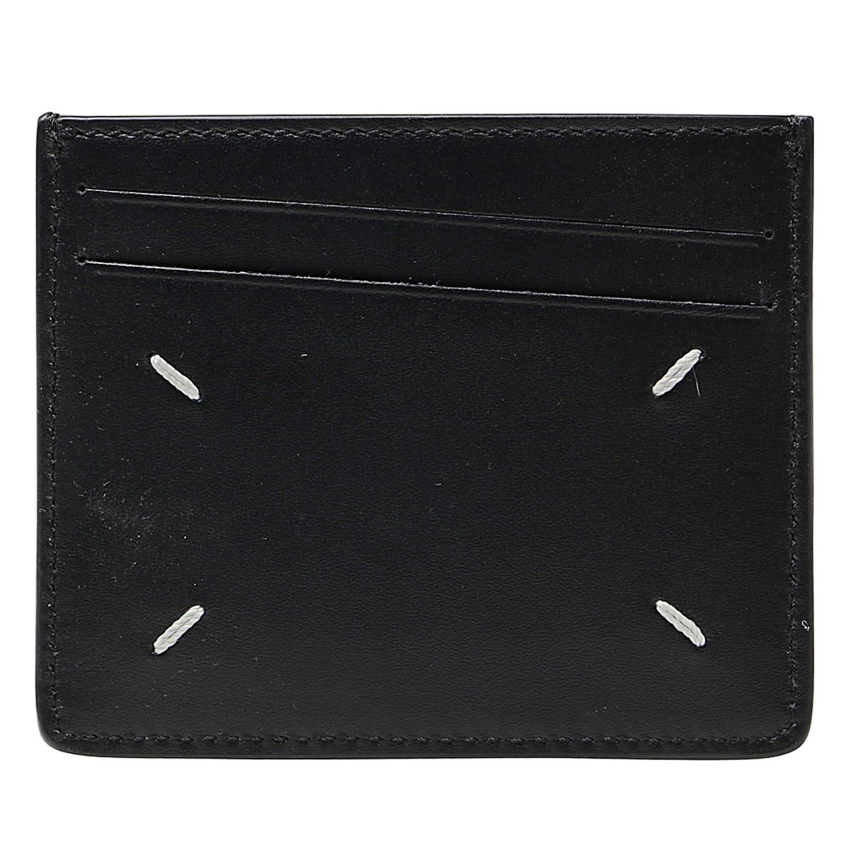 Textured Black Wallet with Distinctive White Stitches