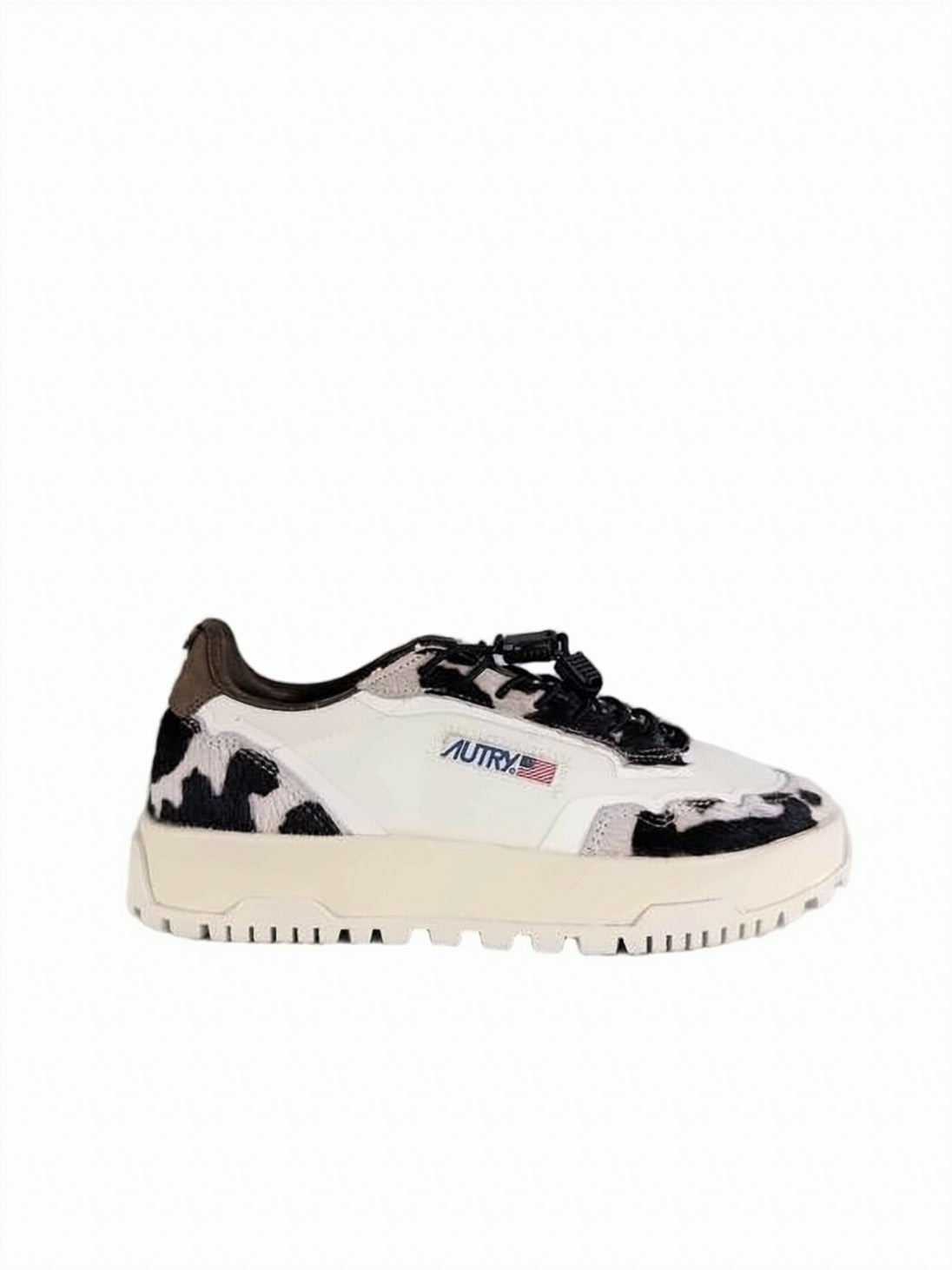 Low-Top Sneakers with Cow-Print Accents