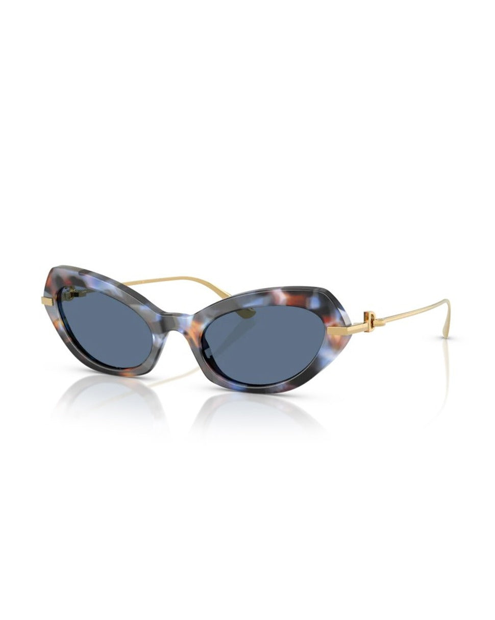 Narrow Cat-Eye Sunglasses With Metal Temples