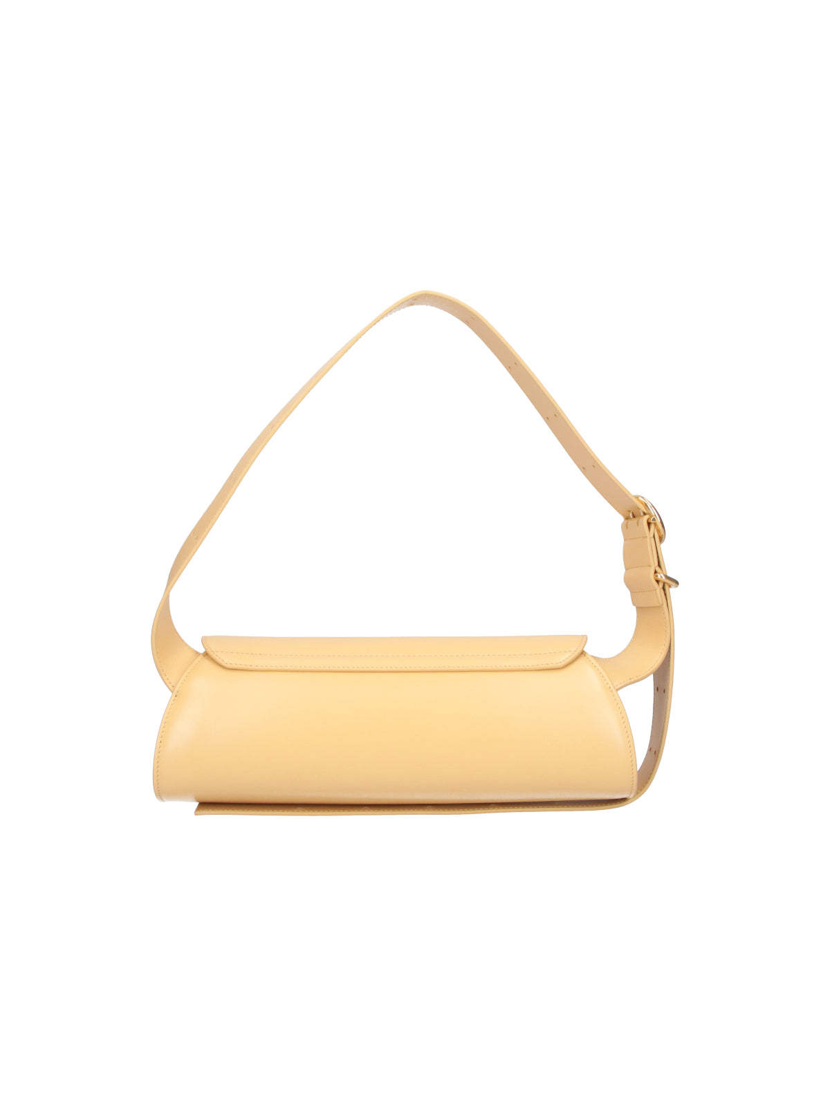 Yellow Cannolo Cylindrical Leather Shoulder Bag