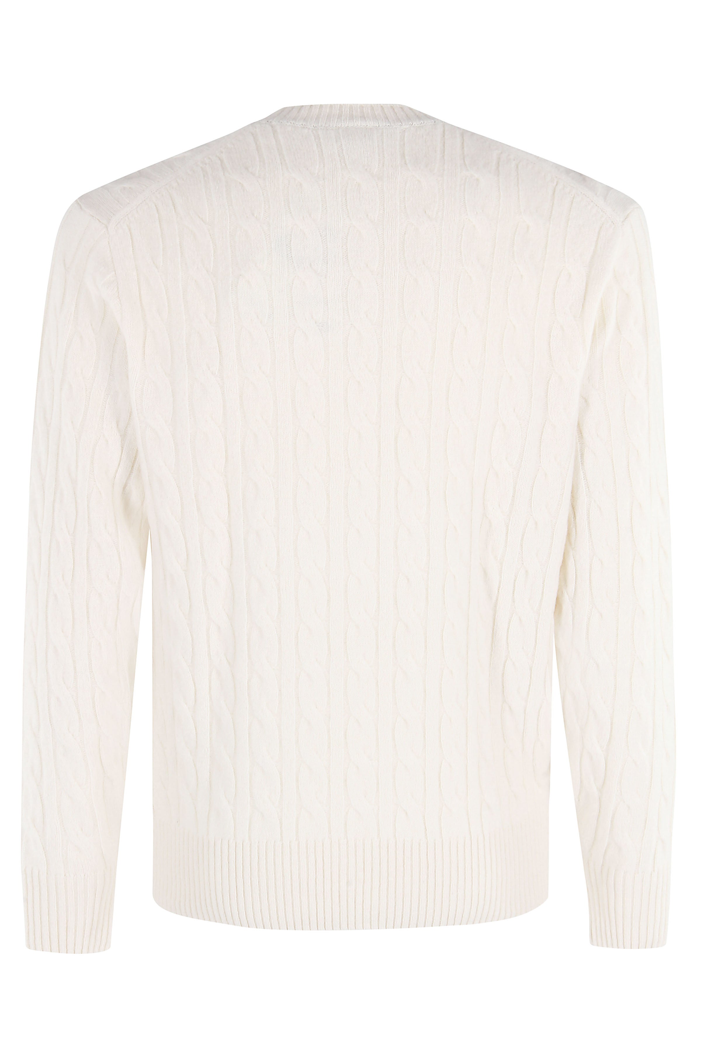 Cream Long-Sleeve Cable Knit Pullover By Lacoste