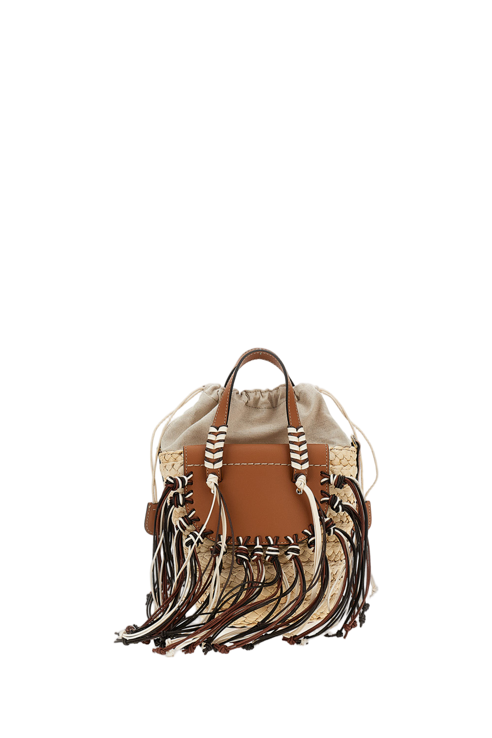 Brown Habanera Fringed Raffia Handbag