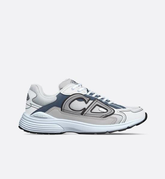 Layered Fabric and Mesh Sneakers