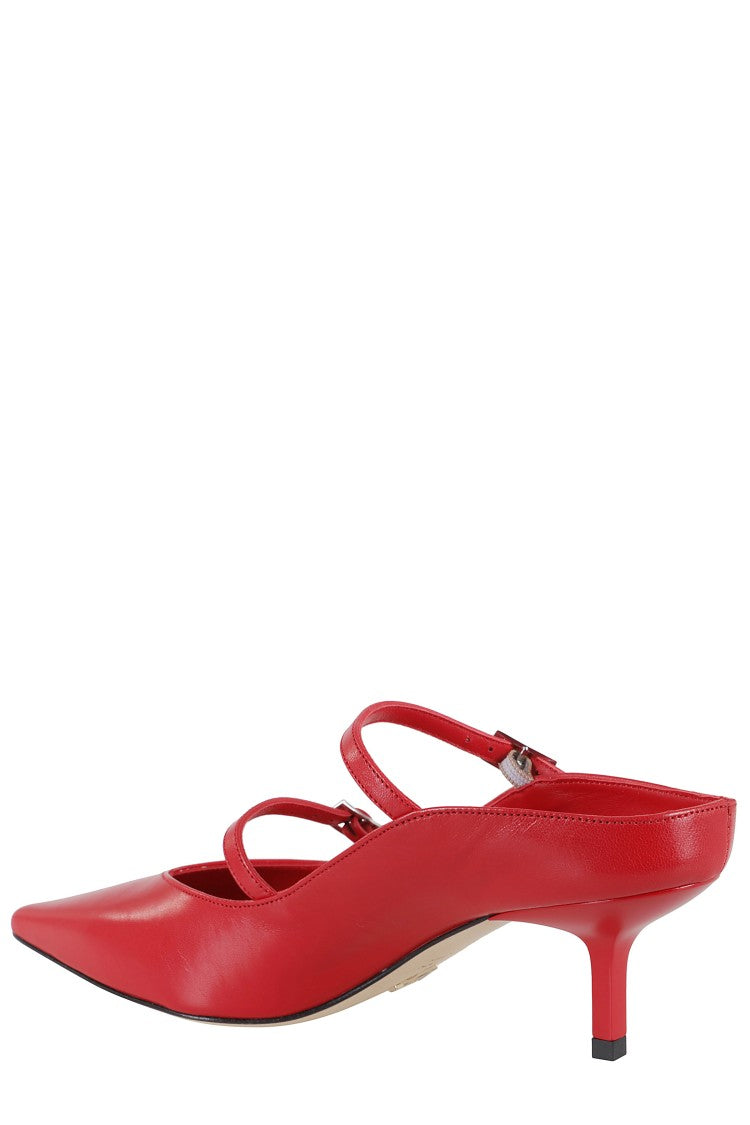 Pointed Toe Nappa Pump With Double Strap Detail