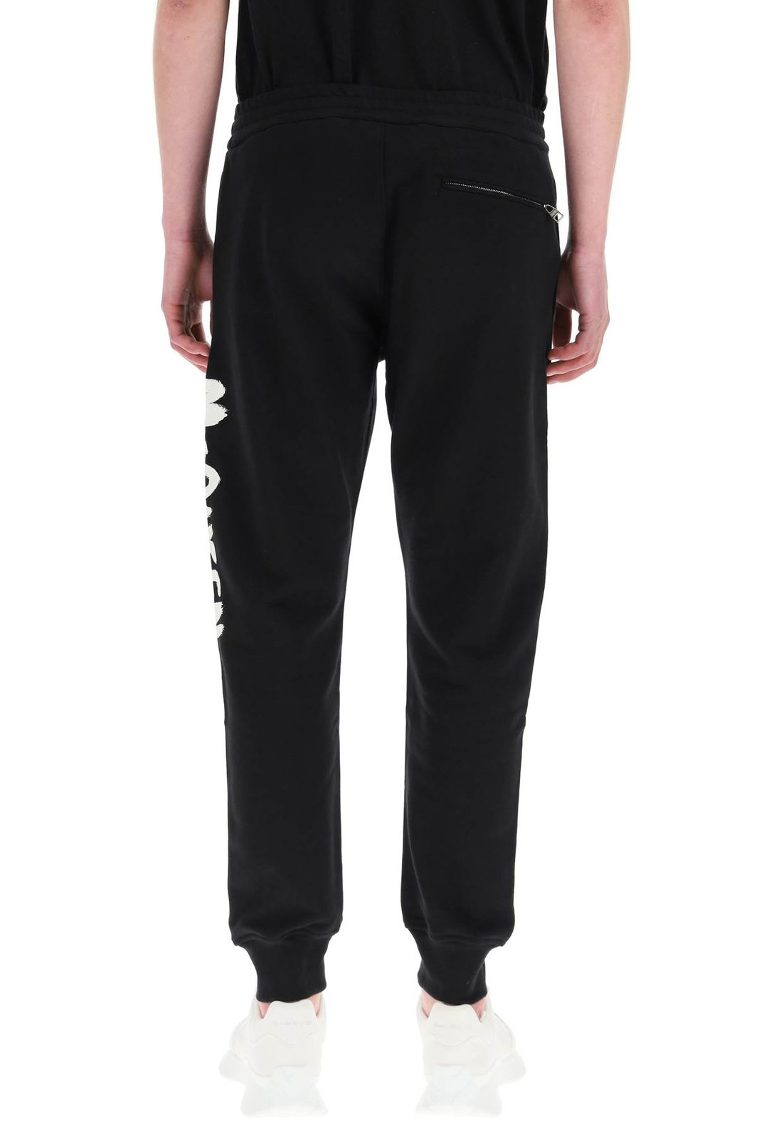 Tapered Jogger Pants with Vertical Text Logo