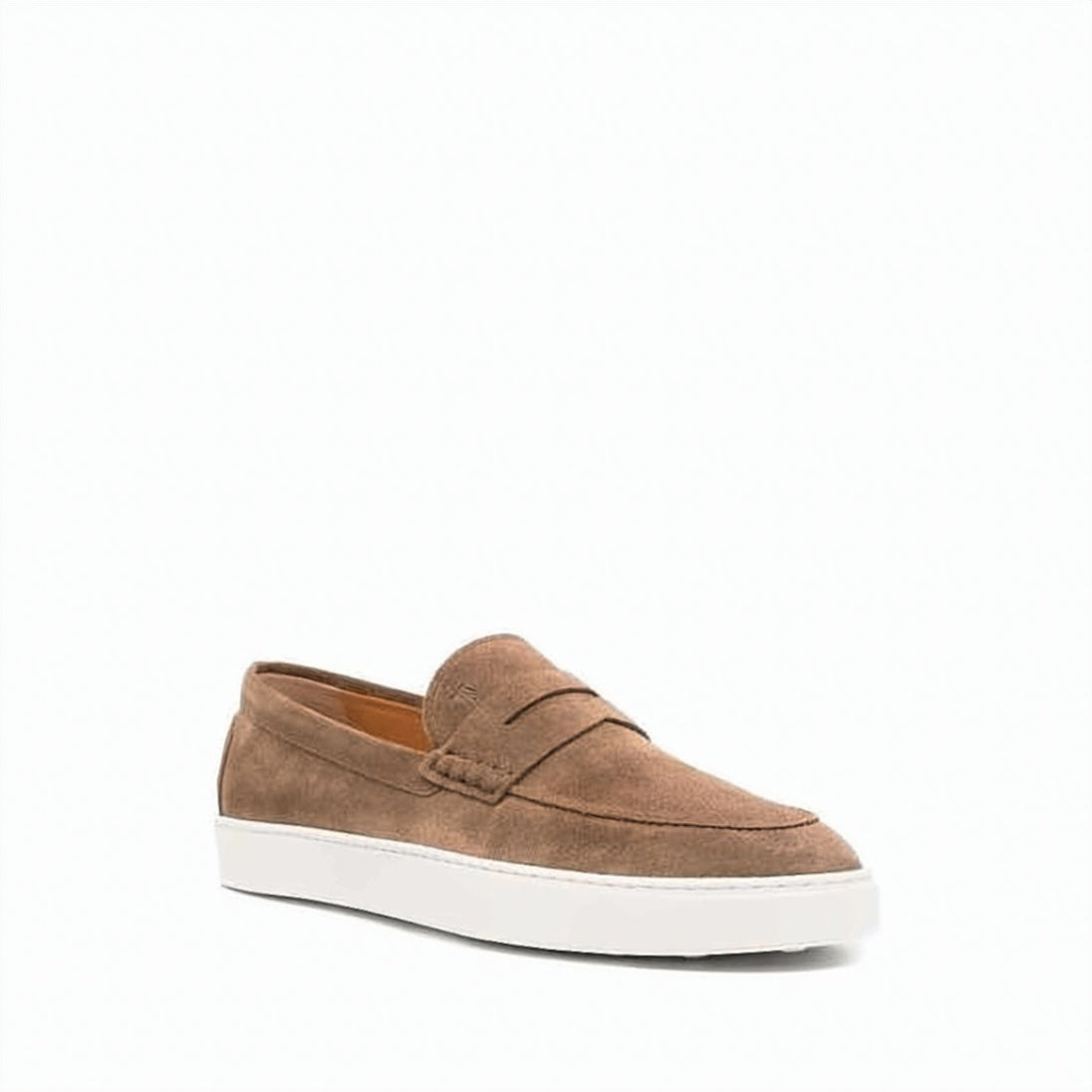 Soft Suede Calf Leather Loafers With Classic Penny Strap