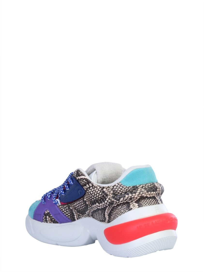 Multi-Color Chunky Sneakers With Tubular Sole