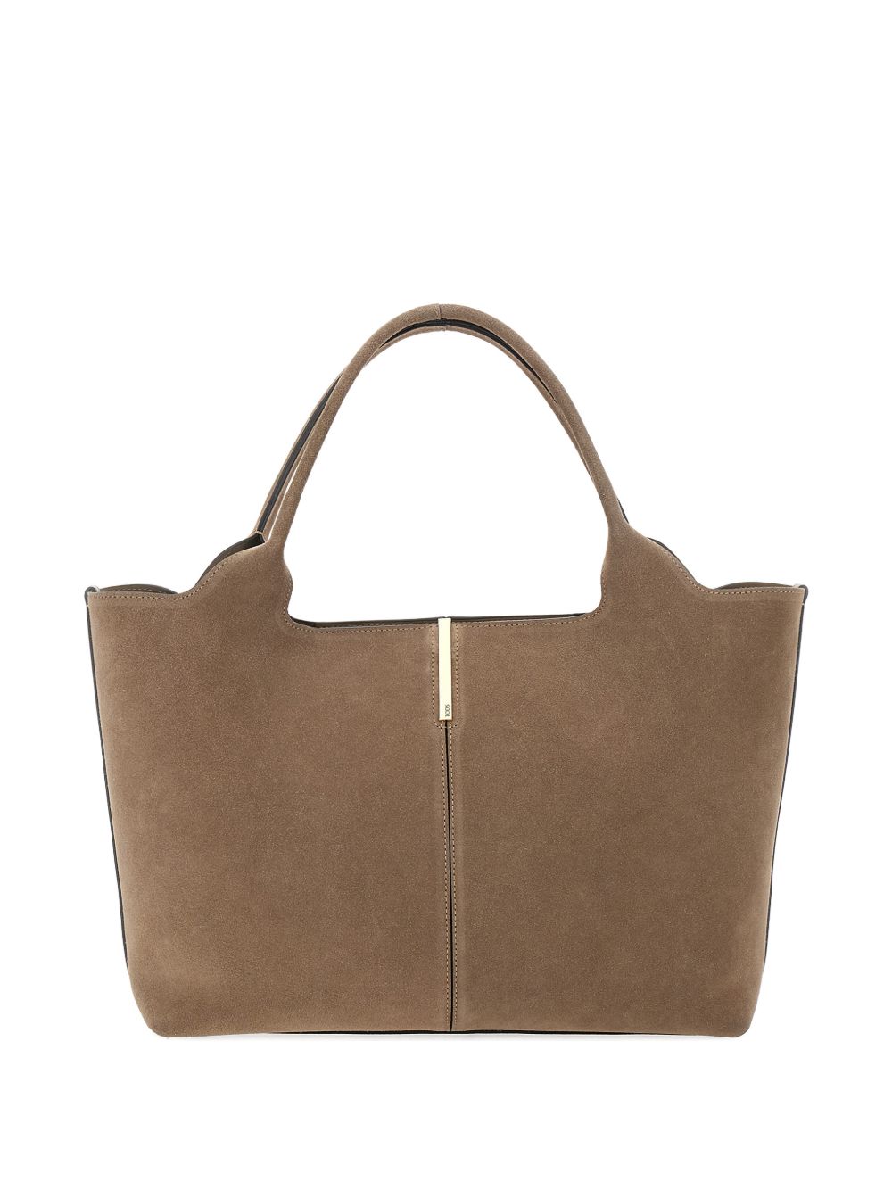 Structured Suede Handbag With Appliqué Detail