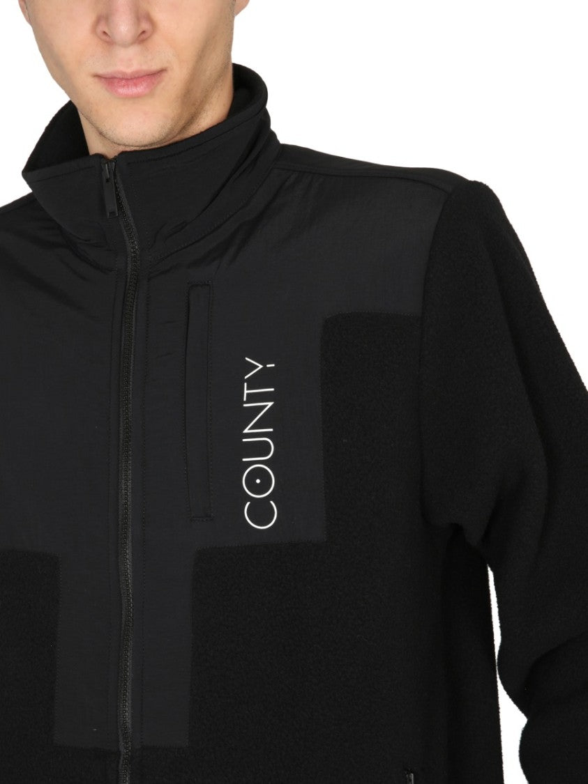 High Collar Black Track Jacket
