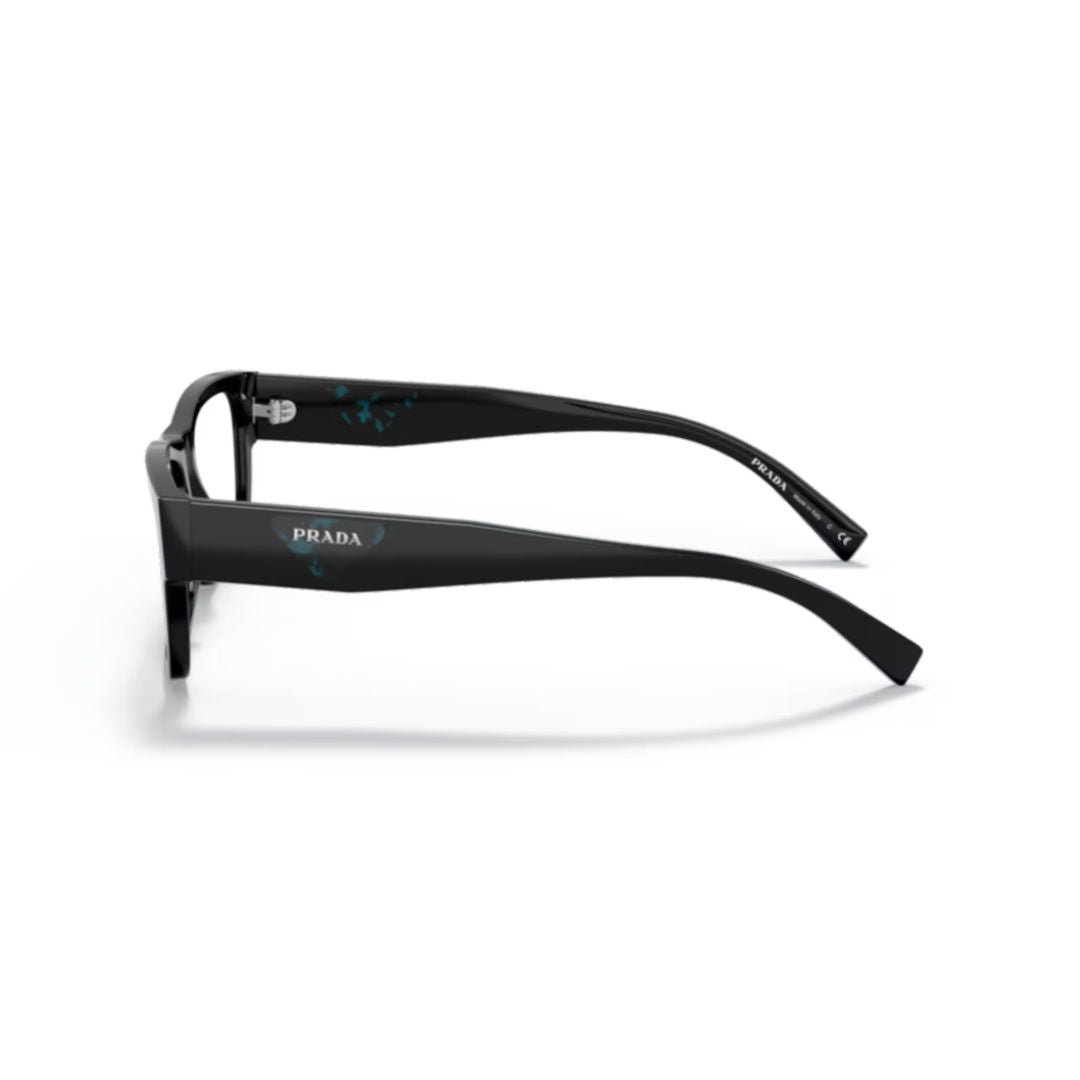 0pr 15yv Rectangular Glossy Black Acetate Sunglasses