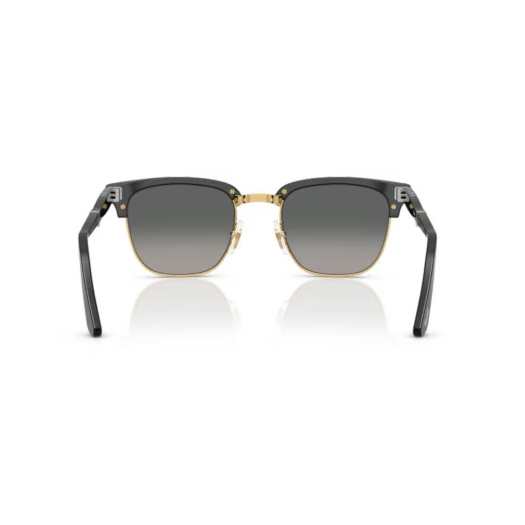 0po3375s Square Frame Sunglasses with Gold Accents