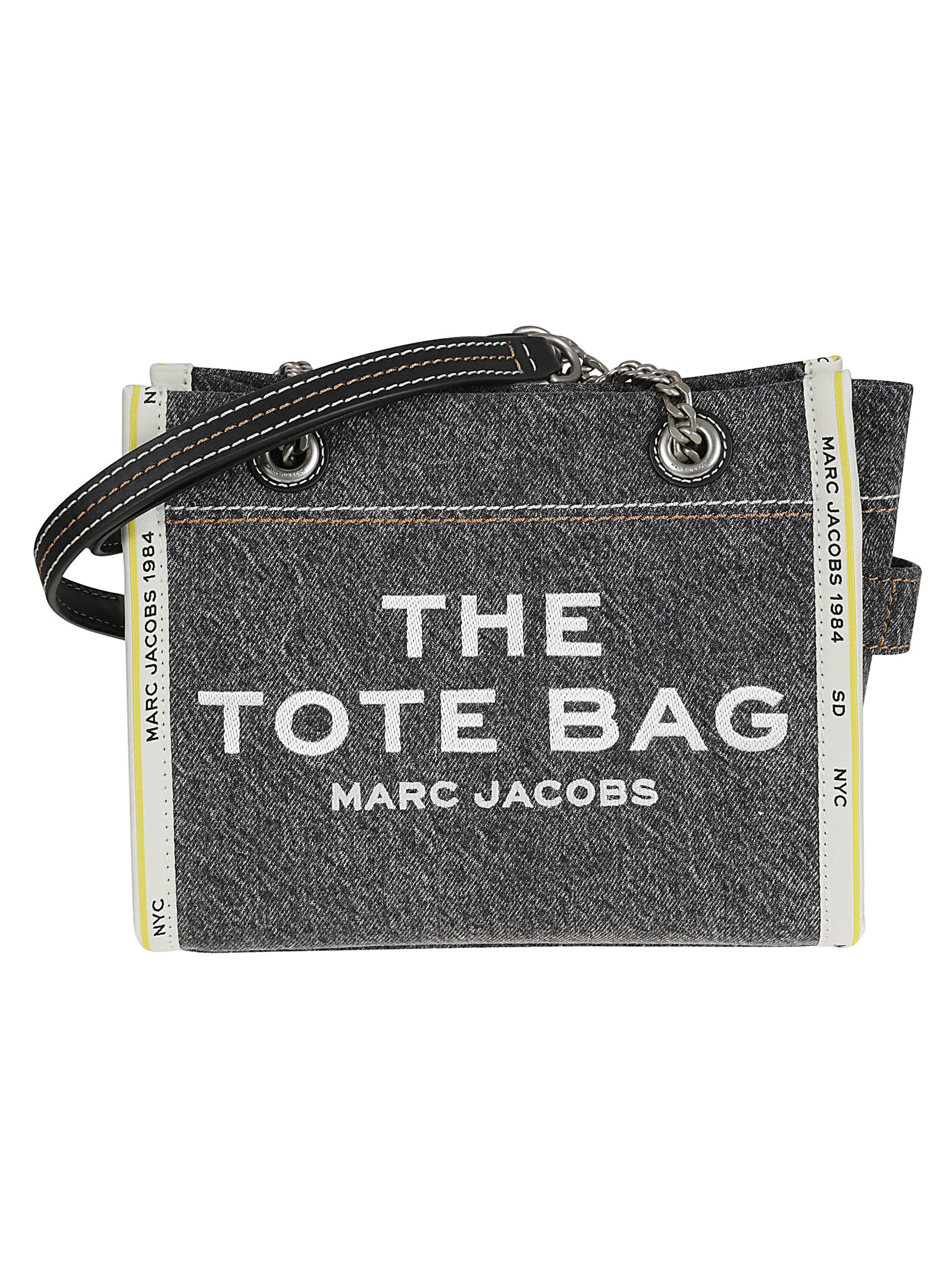 Textured Cotton Tote Bag with Bold Print