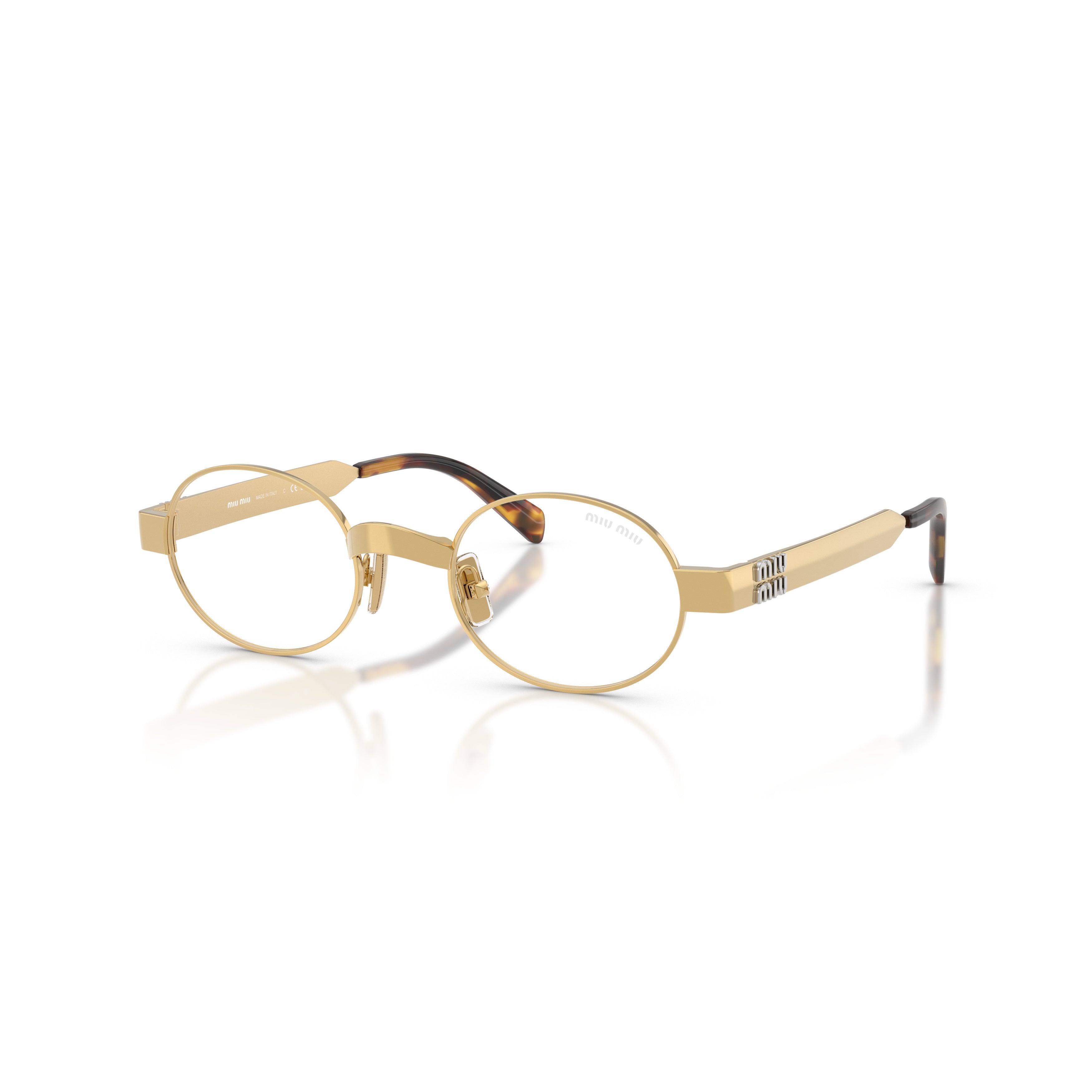 Oval Metal Sunglasses with Tortoiseshell Tips