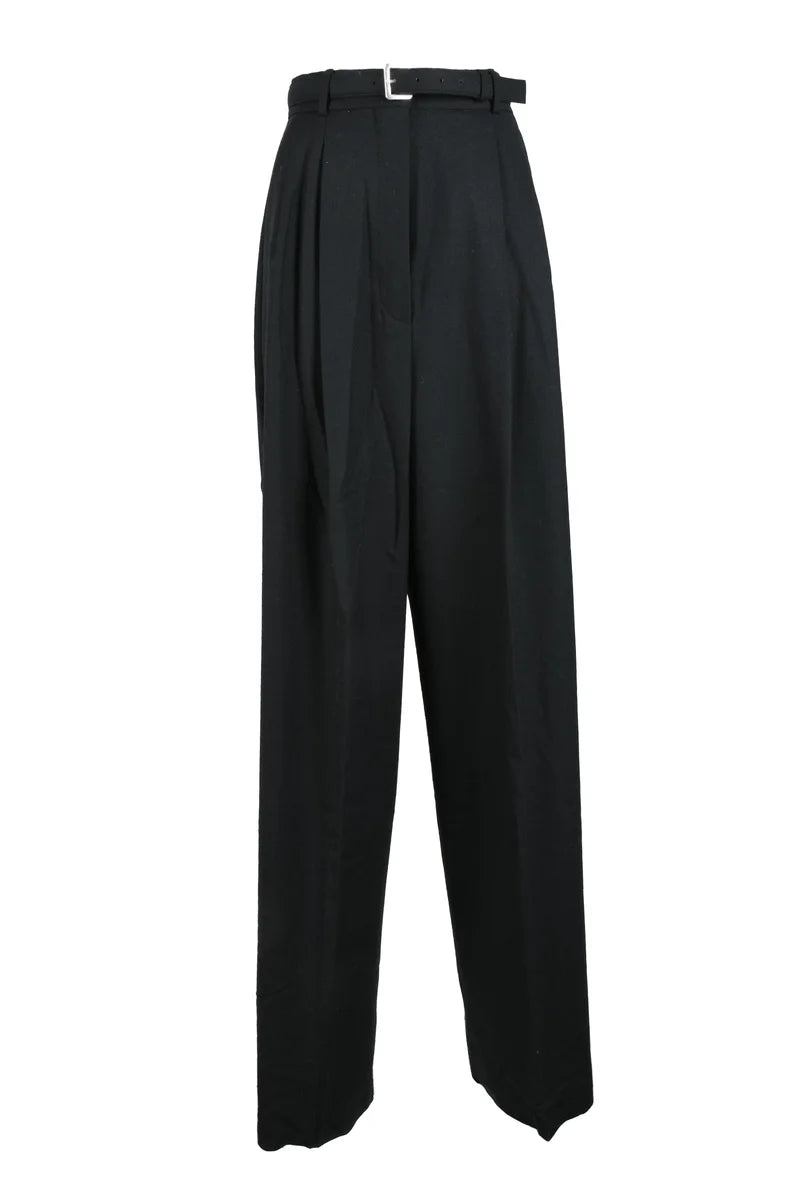 High-Waisted Trousers with Belt Detail
