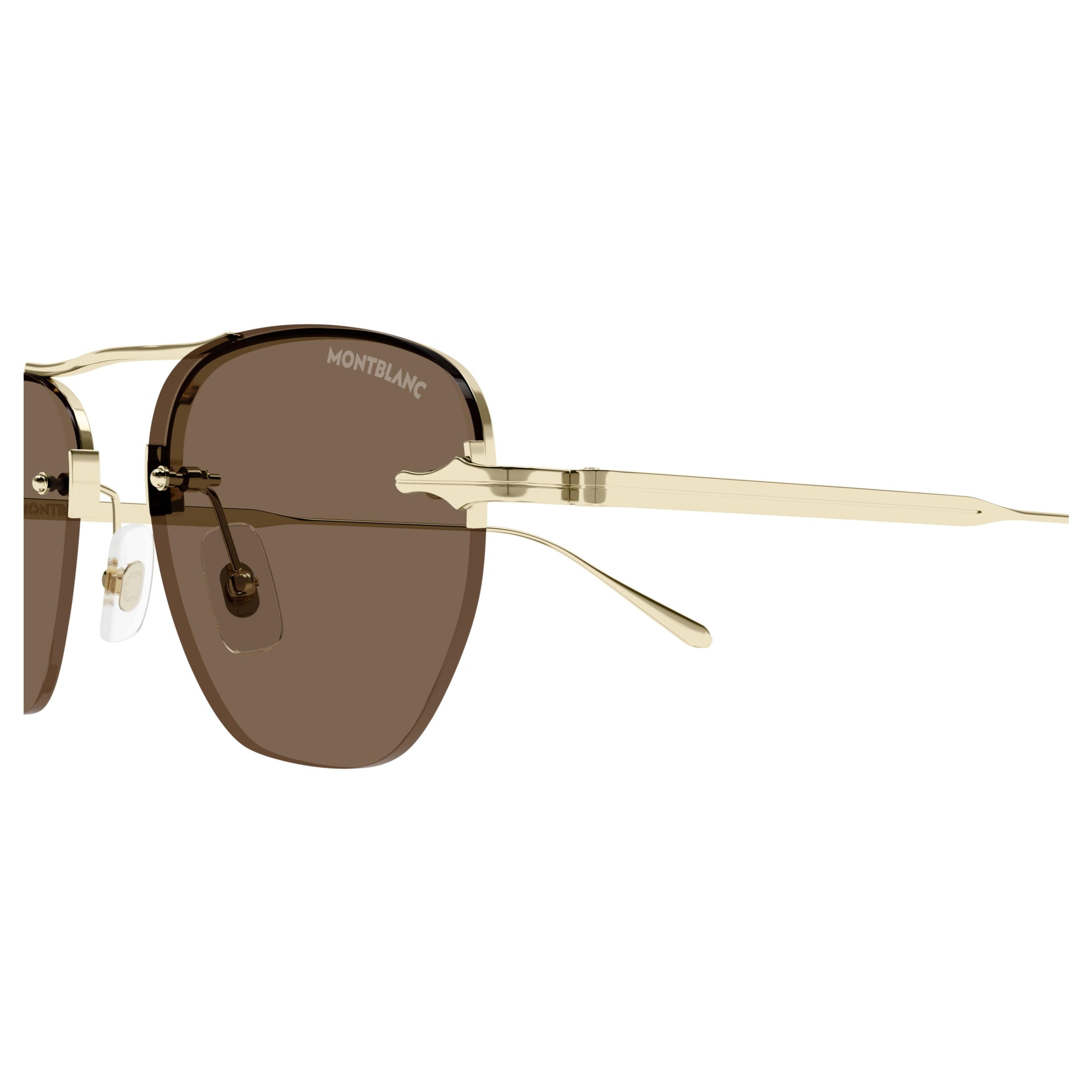 Mb0404s Gold-Finish Metal Sunglasses with Brown Tinted Lenses