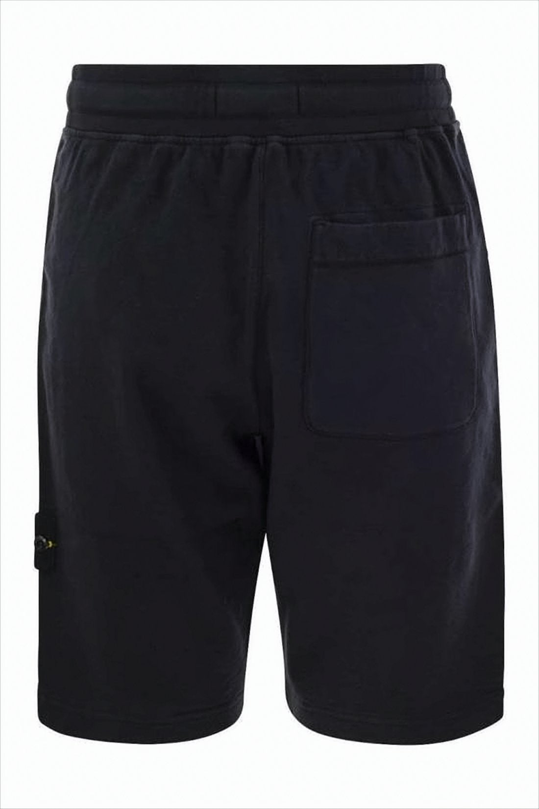 Black Cotton Shorts with Adjustable Waistband