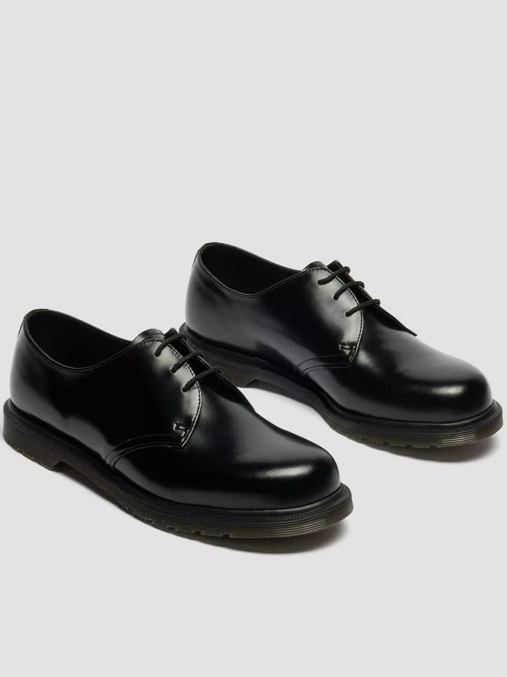 Mayfare Polished Black Leather Derby Shoes