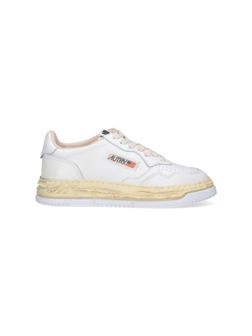 White Calfskin "General Scale" Sneakers
