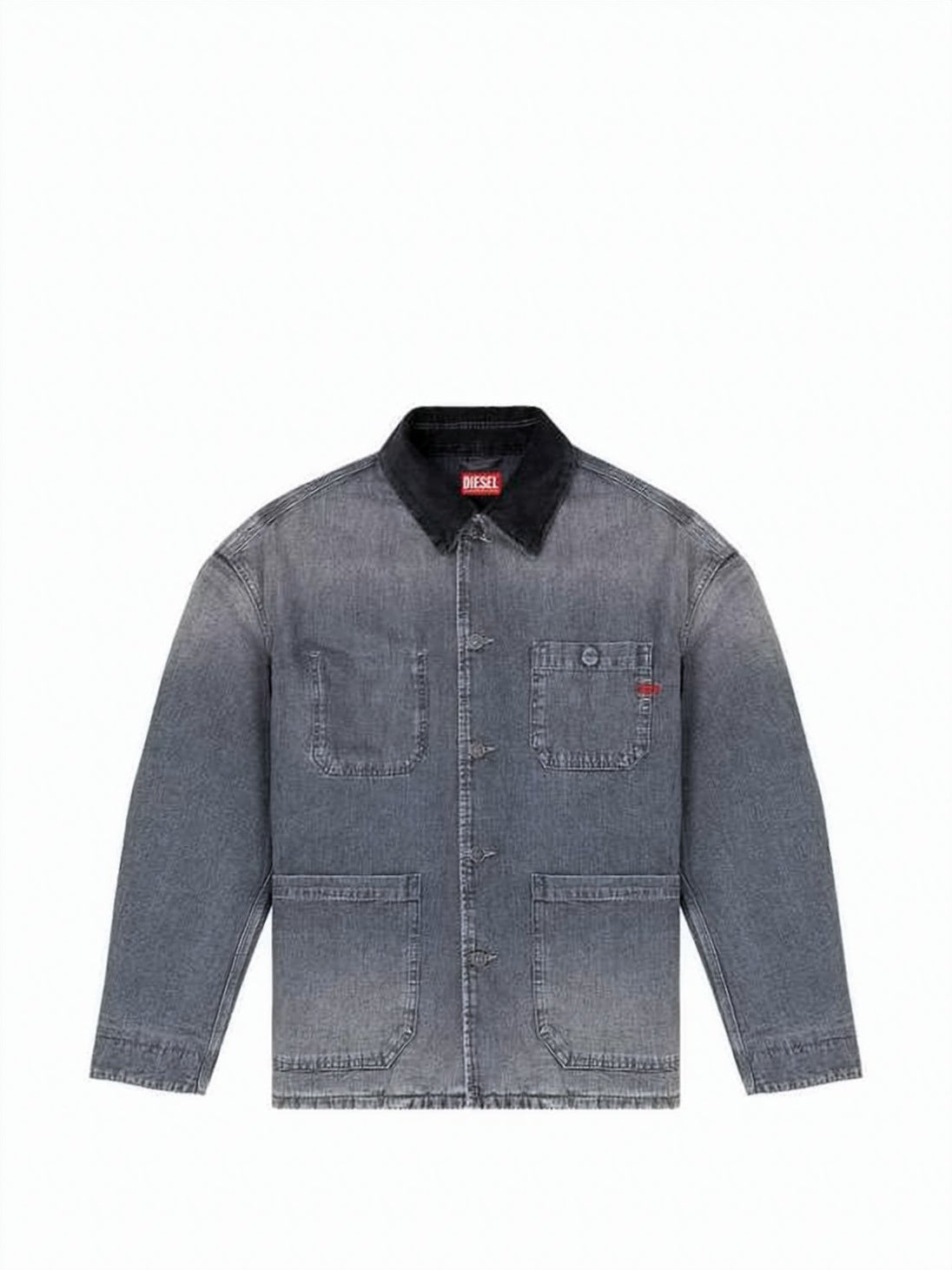 Relaxed-Fit Faded Grey Denim Jacket